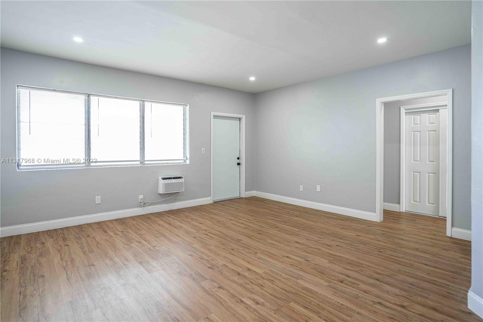 Come live in this spacious and inviting top floor 1BD in the desirable North Shore neighborhood. This charming residence features woodtone flooring, new kitchen fully equipped with SS appliances including dishwasher and microwave, new stylish bathroom with modern fixtures, and more! Property features exterior lighting, and close to everything. Walk just 3 blocks to the ocean, enjoy amazing amenities nearby like the North Shore Tennis Center, the Miami Beach Bandshell, Publix, a fantastic selection of top-rated dining and entertainment options, and close to mass transit, including the free trolley. Pets are welcome! *Tenant responsible for Water $39 Fee monthly.*