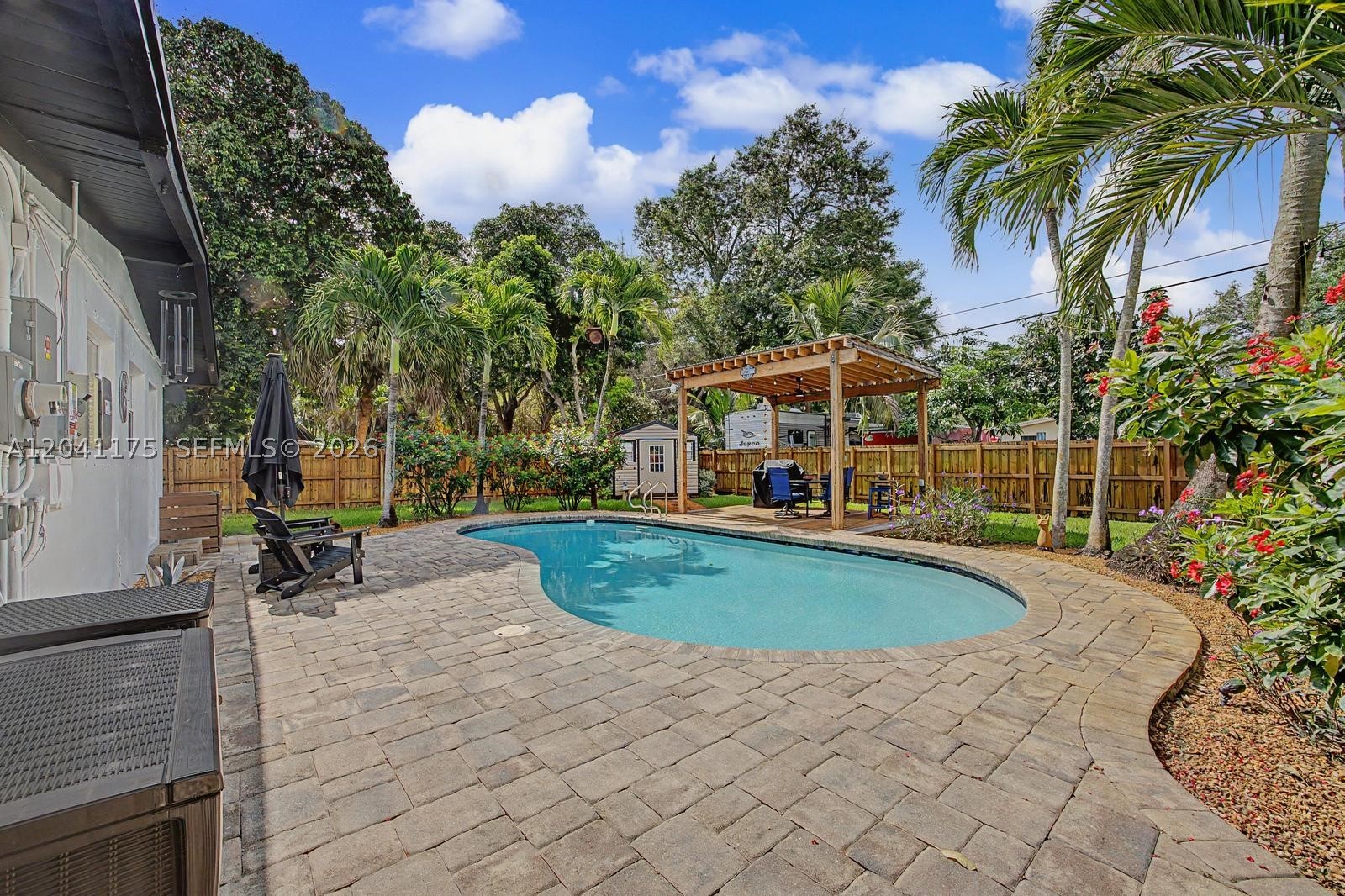 Welcome to this beautifully renovated Fort Lauderdale pool home where major improvements have already been completed, offering peace of mind and true move-in-ready convenience. Situated on a spacious lot, this property combines modern updates, stylish finishes, and an inviting outdoor living space designed for the South Florida lifestyle.
The home has been completely refurbished and features a long list of valuable upgrades. The A/C (2016) has been well maintained, while the roof, pool deck,perimeter fencing were all replaced in 2021, and windows are hurricane impact.The backyard is a private retreat featuring a sparkling pool that was professionally resurfaced in 2025, creating the perfect setting for entertaining or relaxing year-round.A charming she shed, offers flexible space for a home office,art studio, fitness room,or additional storage.
Enhancing both curb appeal and storm protection, the home features a brand-new hurricane-impact front door installed in 2026,providing added security, energy efficiency, and a stylish first impression. Every detail has been thoughtfully updated to create a property that blends comfort, functionality, and modern appeal.
The fully fenced backyard offers privacy and ample space for family gatherings, pets, and outdoor enjoyment. Conveniently located near shopping, dining, schools, parks, major highways, Downtown Fort Lauderdale, Las Olas Boulevard, and area beaches, this home delivers the perfect combination of location and lifestyle.