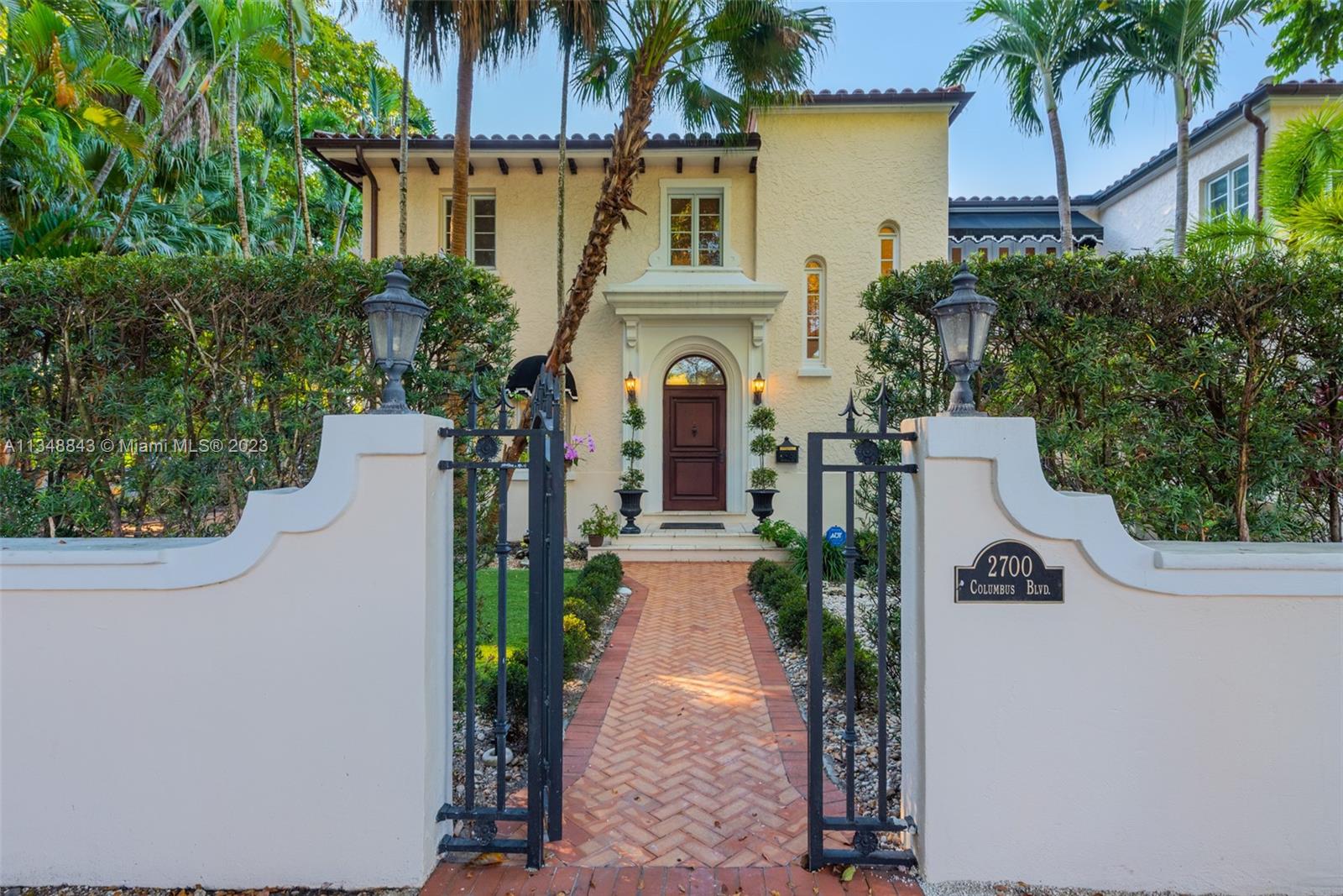 Experience sophisticated living in this elegant Coral Gables home located on a desirable corner lot on the iconic Columbus Blvd. Built in 1991, the Old Spanish-style home features luxuriously appointed, airy, light-filled living spaces, a gourmet eat-in kitchen with gas stove and 4 spacious bedrooms on the 2nd floor, including a primary suite that is a true oasis. Multiple retreats throughout the property offer peaceful escapes, while the loggia, summer kitchen and patios off the sparkling pool inspire year-round indoor/outdoor entertaining with family & friends. Situated steps from the Biltmore Hotel, with easy access to restaurants, shopping, schools and tennis & golf facilities, this property embodies the epitome of the highly-coveted Gables lifestyle!