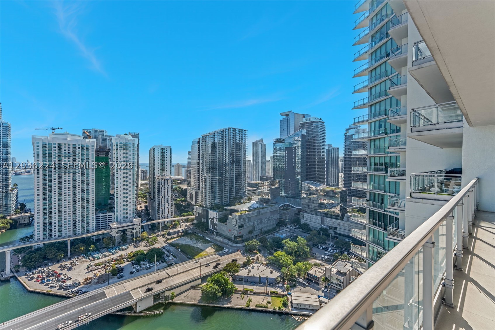 Breathtaking views of the Miami River, Biscayne Bay, and the Brickell skyline! This centrally located residence sits just steps from Brickell City Centre and minutes from Brickell, Downtown Miami, and South Beach. This 2-bedroom, 2-bath unit features a spacious split floor plan, with balcony access and stunning views from every room. The modern kitchen offers stainless steel appliances, granite countertops, and Italian cabinetry. Resort-style amenities include: • Fully equipped fitness center • 24-hour security • Valet parking • Pool & spa • On-site restaurant • Library with Apple computers • Billiards & lounge area • Playground / playroom • Gated community