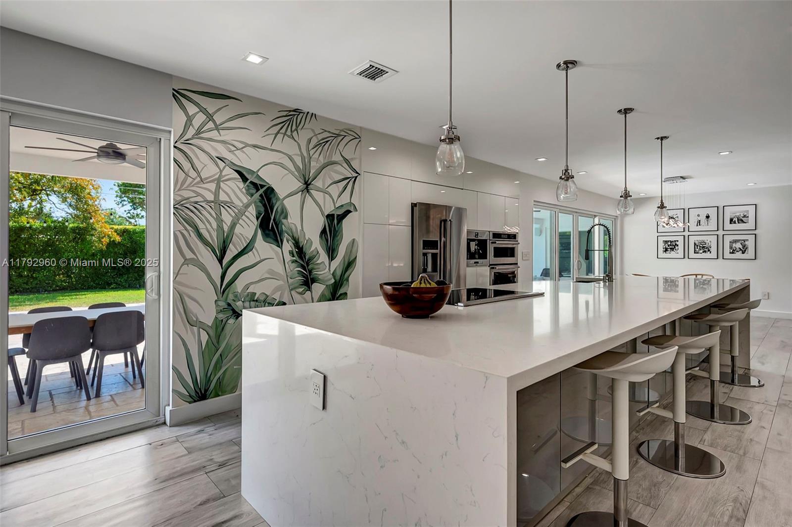 Beautifully renovated single-family home in the heart of Pinecrest. Features a modern kitchen with quartz countertop, stainless steel appliances, in-wall espresso machine, and wine cooler. Tile floors throughout, updated bathrooms, custom closet organizers, impact windows and doors. Spacious two-car garage and circular driveway provide ample parking. Resort-style backyard with pool, covered patio, and expansive fenced yard, perfect for entertaining. Located near Palmetto Elementary, Middle, and Senior High. Landscaping, pool service, wifi/Internet service and pest control included. Can also be rented fully furnished for an additional $2,000 per month.
Available July 1, 2025.
