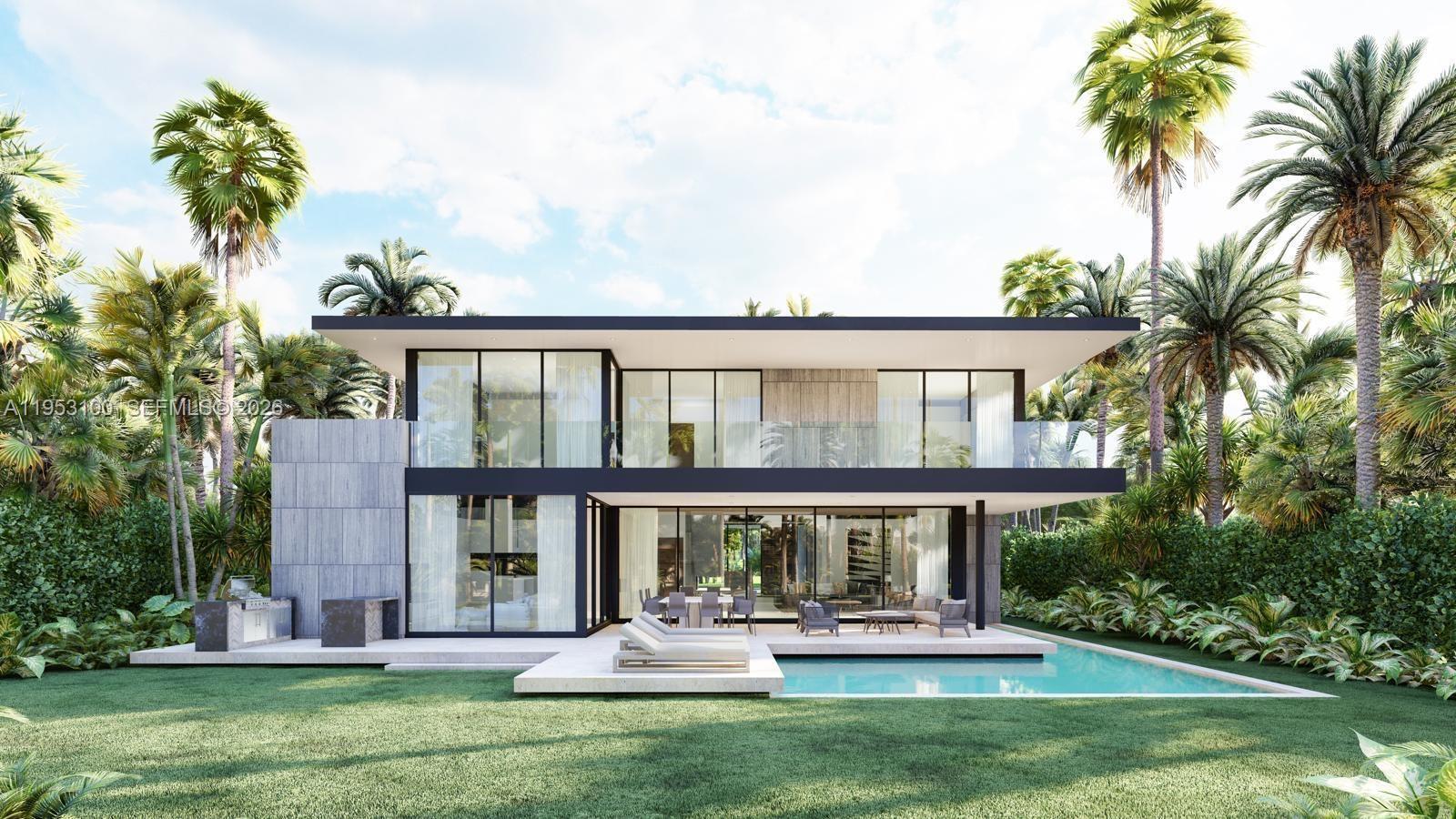 Welcome to 1230 101st Street, the only new construction home currently available in Bay Harbor Islands. Designed by SDH Studio and scheduled for completion in May 2026, this 8-bedroom, 9.5-bath residence delivers a masterclass in modern minimalism. The home spans nearly 8,500 total square feet, featuring a striking exterior of sandblasted Vena Grigio limestone and fluted stone detailing. Inside, the 5,797 square feet of living space is warmed by a custom walnut millwork package, minimalist and durable flooring on the first floor and elegant wood flooring throughout the second level.
The heart of the home features a kitchen equipped with Doca custom cabinetry and Taj Mahal quartzite, while the primary suite serves as a serene retreat highlighted by book-matched natural stone. Designed for a seamless indoor-outdoor lifestyle, the property includes a lap pool, steam sauna, and expansive travertine terraces. Complete with an elevator and laundry rooms on both floors, this is a rare opportunity to own a custom, architecturally significant home in a premier location.