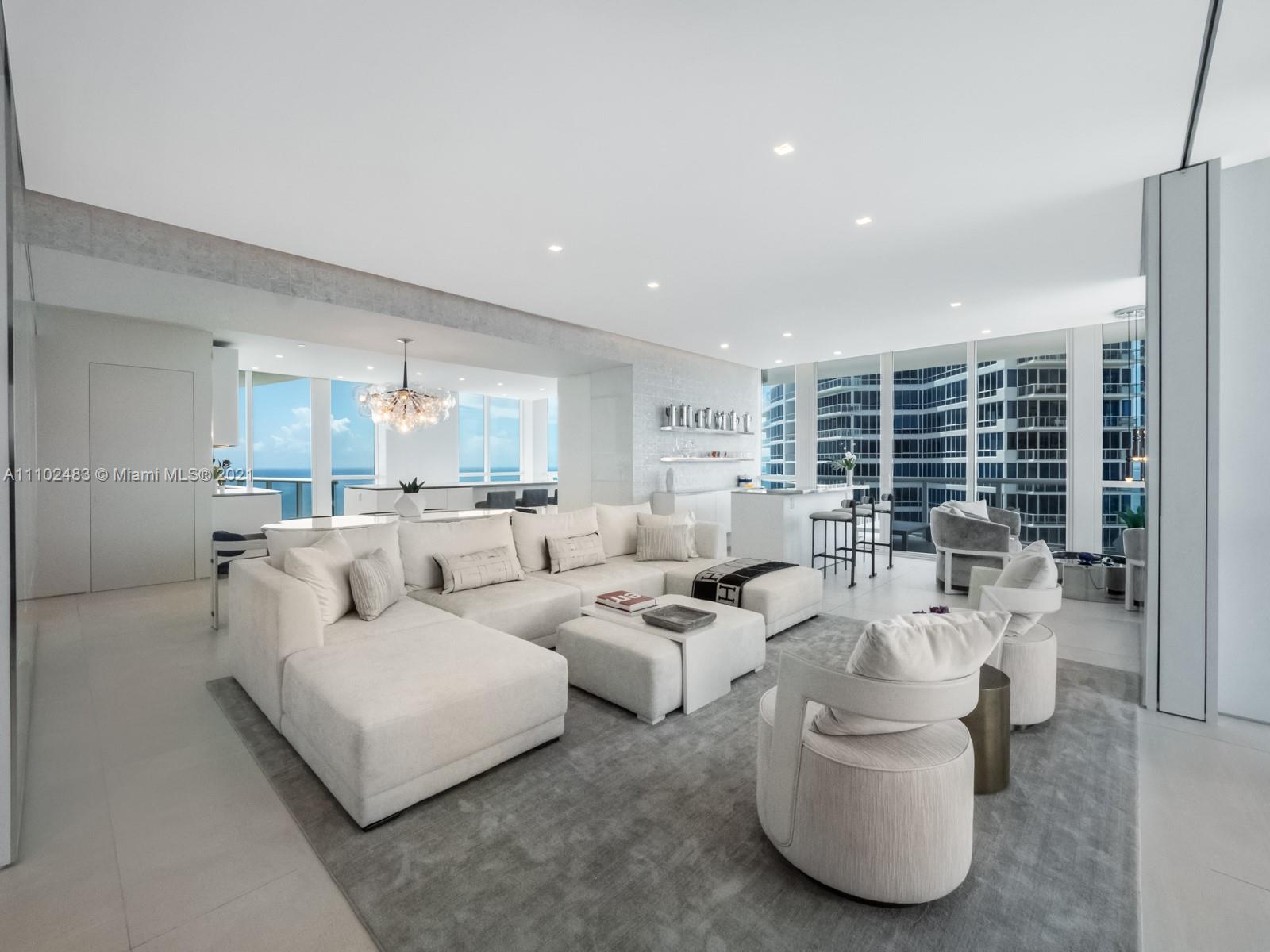 A modern oceanfront paradise in the heart of the city, this residence was completely renovated with no expense spared. Bright, open and airy design invites you in to walls of glass showcasing stunning views of the Atlantic Ocean, Fisher Island and the Downtown Miami Skyline. Boasting 3 beds plus den, a spacious primary suite with ocean view office, Italian Porcelain flooring, floating base boards, a seamlessly integrated Boffi kitchen with Gaggenau appliances & a separate wet bar for entertaining. Continuum is a resort style residence set in a beautiful and lush landscaped 12 acre property with 1,000 linear feet of ocean frontage, beach service, a gourmet restaurant on site, two lagoon style pools, lap pool, three clay tennis courts, and a 20,000 SF state of the art fitness center and spa.