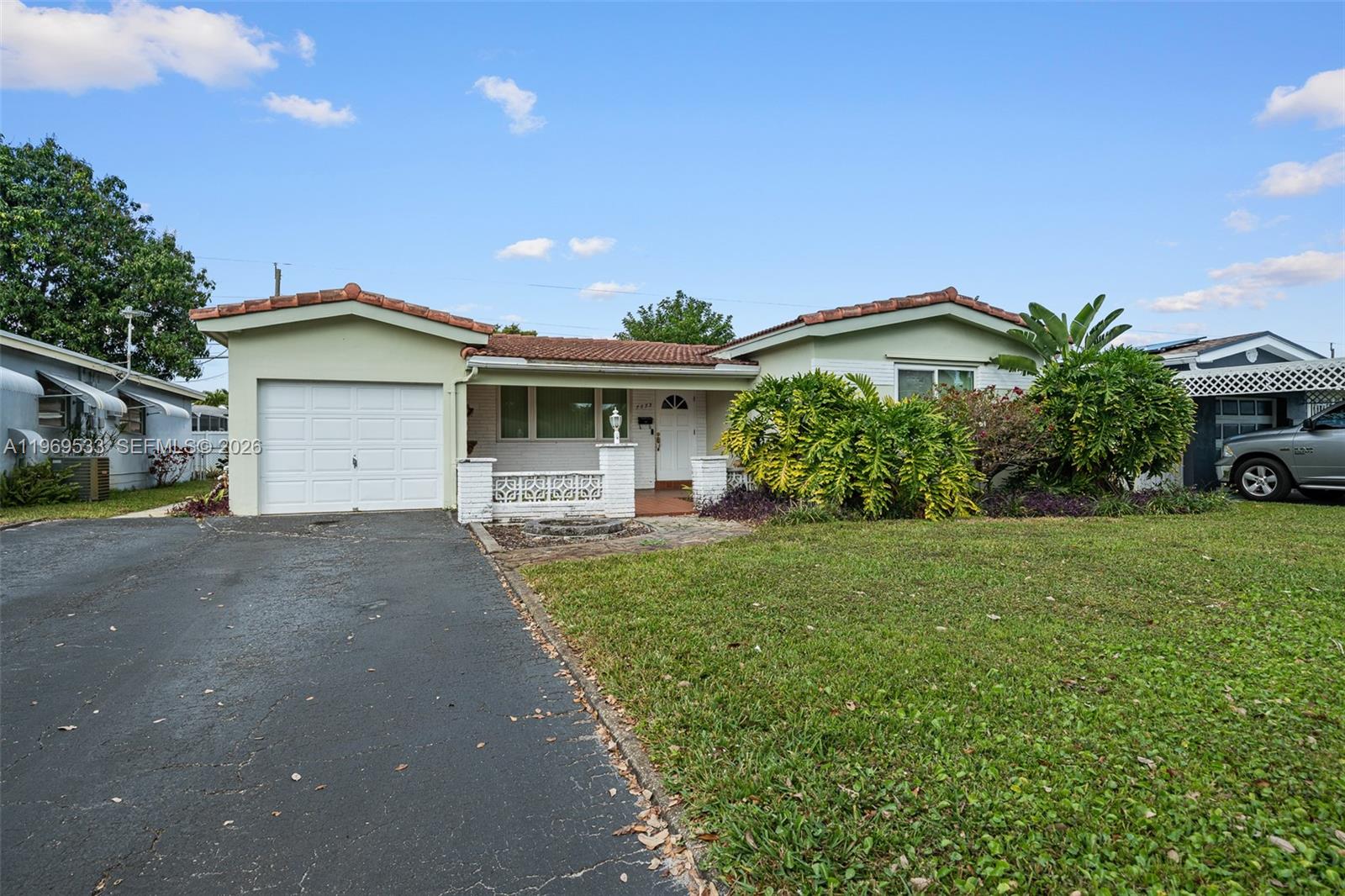 If you’ve been looking for a place that truly feels like home, this is it. Tucked away on a quiet street in Miramar, this well-cared-for 3-bedroom, 2-bath home is ready for its next chapter.

Inside, you’ll find a comfortable layout with spacious bedrooms, a 1-car garage, and a dedicated laundry room. The open living area flows into a bright back room with sliding doors that lead to a newly updated patio and lush backyard — perfect for relaxing or entertaining.

Impact windows, a barrel tile roof, a storage shed, and even a mango tree add to the charm and value. Ready for you to move in and make it your own.
