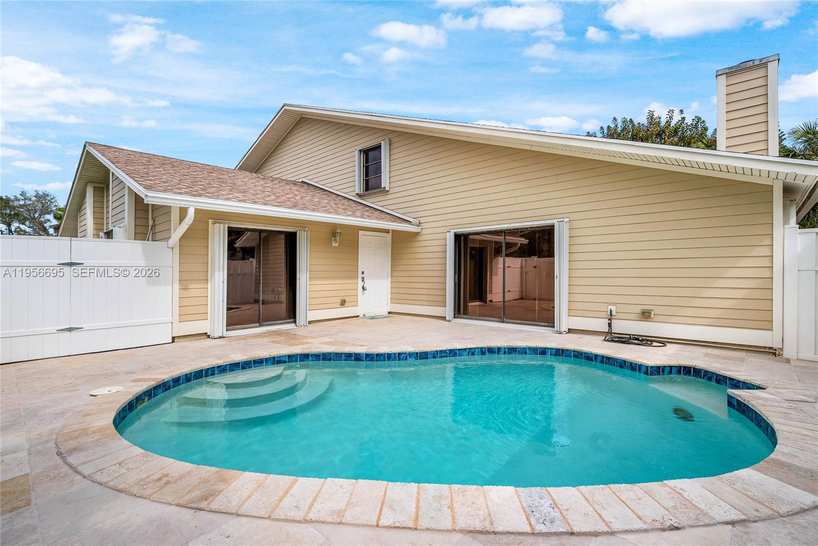 Updated 3/3 TH  with 2 car coverd parking and private pool in the heart of Jupiter. It is only one of the 2 units in Summer Winds with a private pool. PRIMARY BR ON 1FIRST FLOORThe unit features hardy board construction for easy of maintence, new AC, new wood flooring in the bedrooms, updated baths with new vanities, toilets and lighting fixtures. The spacious primary bedroom is on the first floor. Ther is also a guest bedroom and bath on the 1st floor.  The 2nd floor contains 1 guest bedroom, 1 bath, and a loft. The loft is used as a home office with built-in desk and cabinets. The kitchen has granite countertops and wood cabinets. There is wainscoating in the dining roon and hallway. A 2nd patio provides views of the common green areas giving an illusion of added space and allowing light to flow into the unit. Sumer Winds is located within 2 miles of Jupiter Beach. It is within walking distance to Jupiter High School, Jupiter Middle School, Jupiter Hospital, the police department and the post office.