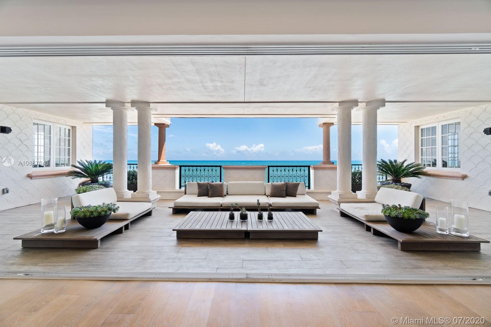 One of a kind turnkey, 7 Bedroom 8 Bathroom Lower Penthouse Residence Features 7,000 SF of Interior Space with the ideal floor plan featuring abundant natural light throughout the day. Unobstructed and Spectacular Direct Ocean Views. 2018 Renovation with No Expense Spared. Unparalleled in its design and finish the flow-through floor plan boasts wide-plank Italian Oak Wood Floors, Custom Lighting and Savant Smart Home, Wine Cellar for 400 bottles, Chef’s Kitchen with Top-of-the-line Miele 
Appliances, Maids Quarters with a Separate Entry. The Luxurious Master Suite Features Marble Master Bath & Glass Rain shower.