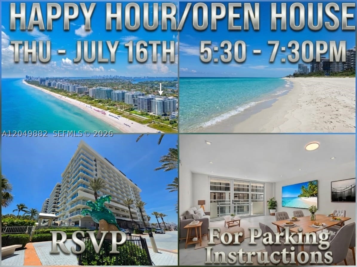 HAPPY HOUR -THURSDAY JULY 16TH -5:30 PM - 7:30 PM - RSVP for parking instructions. OCEANFRONT! BRAND NEW- STATE OF THE ART RENOVATIONS-LIVE IT OR LEASE IT-AT SPIAGGIA - PLUS OWNER FINANCING NOW OFFERED! Whether you're searching for your dream coastal residence or a high-yield investment property - this Stunning Fully Renovated Unit checks every box. For the Owner/Occupant — move right in to start living the coastal dream! This beautiful state-of-the-art 2 bedrooms (1 bed+den with door) at Spiaggia is flooded with natural light and showcases breathtaking sunsets and partial ocean views. The open-concept living and dining areas flow effortlessly into a sleek kitchen with elegant marble countertops – perfect for relaxing and entertaining. Enjoy full resort-style living with 24/7 concierge, beach service, state-of-the-art gym, and beautifully maintained outdoor areas. Building features secured lobby, doorman, and covered parking. Just one block from the world-renowned Bal Harbour Shops and moments from top dining, supermarkets. Zoned for some of Miami's best public schools. For the Investor: This unit comes with a ready and qualified tenant offering $5,500/month-delivering immediate cash flow from day one wth zero vacancy risk. At $5,500/month = $66,000 in gross annual income, representing a strong return in Surfside's Luxury rental market in such high demand. Gross Rental yield = 5.5%.  Live in paradise or collect income. Either way - you win!