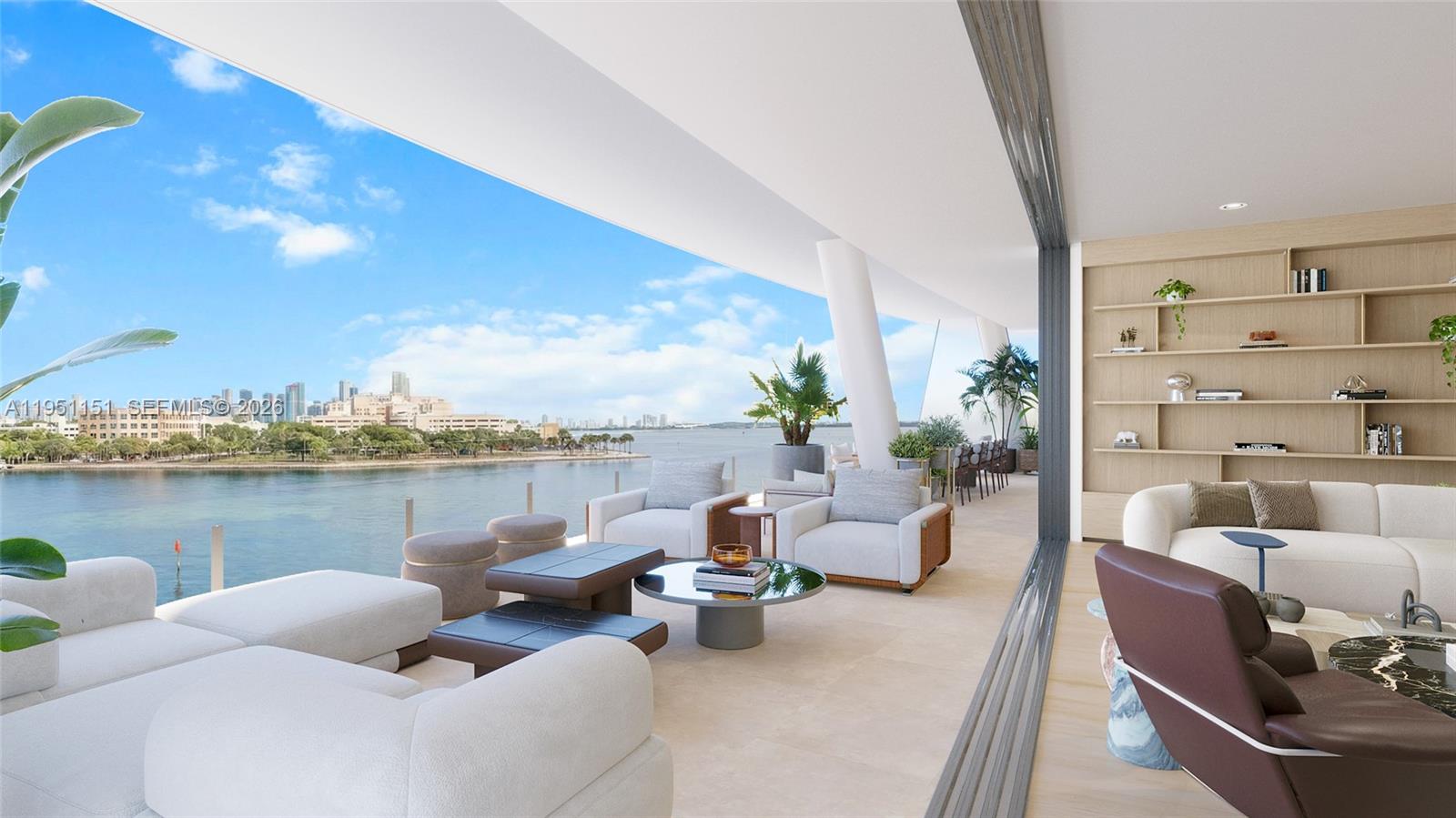 Brand new and delivered in December 2025, this exceptional 3-bedroom waterfront residence offers 2,433 SF of refined interior living complemented by a deep 740 SF terrace. Expansive views span the Bay, Coconut Grove and the Brickell skyline. The primary suite features direct water views, dual walk-in closets and a spa-style bath. All bedrooms are en-suite. Additional highlights include marble flooring, private elevator access, a dedicated laundry room, and one assigned parking space (PG S-15). Set on a 20-acre gated private island minutes from Coconut Grove, Vita is an exclusive collection of only 65 waterfront residences offering concierge services, a bayfront pool with bar and lounge, fitness and wellness center, marina slips, tennis, pickleball and padel courts, and a children’s playground.