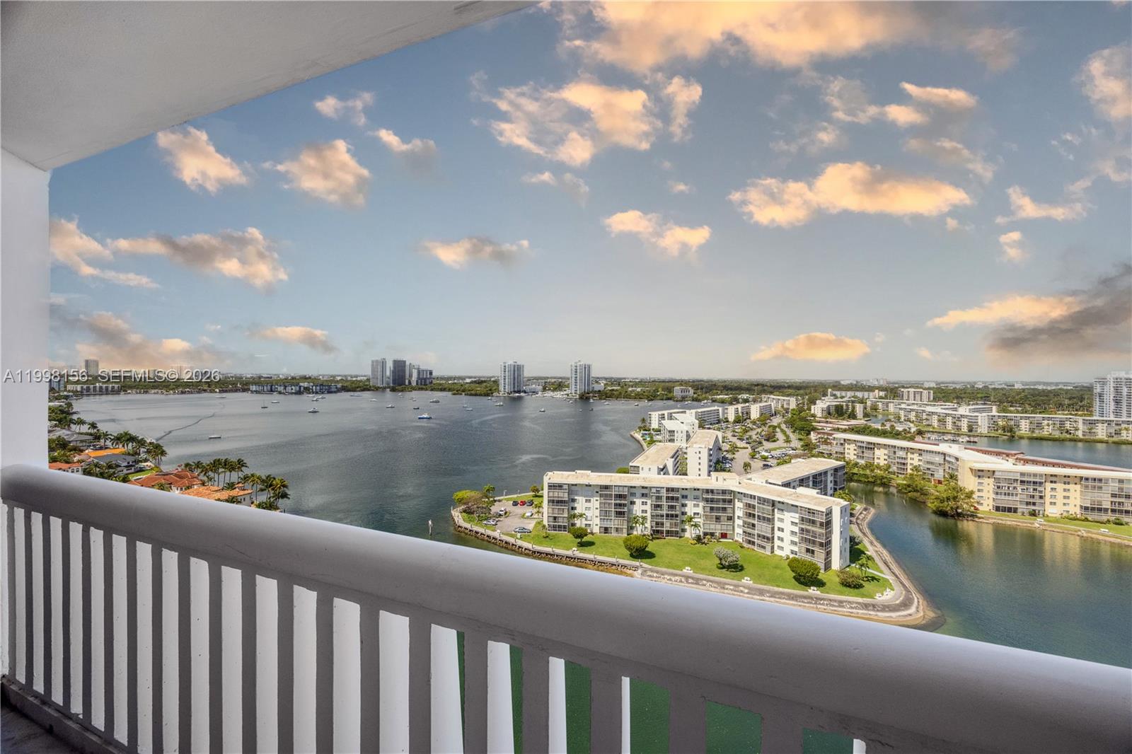 Beautiful, Relaxing Water Views from this 19th floor unit. Come sit on either of the two balconies and watch the boats go by, the fish swim below or just gaze at the amazing views from all directions.  This 2 bedroom 2 bathroom, updated units boasts an open, updated kitchen with custom built pantry, marble floors, updated bathrooms, smooth ceilings and walls, walk in closets, split floor plan with full size washer/dryer in the unit. Jacuzzi tub and stand up shower in the master, water views form both bedroom. This building has its own pool, gym, hot tub, conference room, library, rec room with coffee and billiards. All this in the unmatched Luxury Resort Living on Williams Island. This Luxury Resort offers, great security with roving guards a 27,000 sq ft Spa, New Clubhouse with restaurants, Deli, Huge Gym, Classes, Outdoor pool, Indoor Pool, 15 Tennis courts, 4 Padel Court, Pickleball courts, pro shop, nail salon and more. Everything you could want for a luxury healthy lifestyle. Building has fully funded reserves. Call for your private tour.