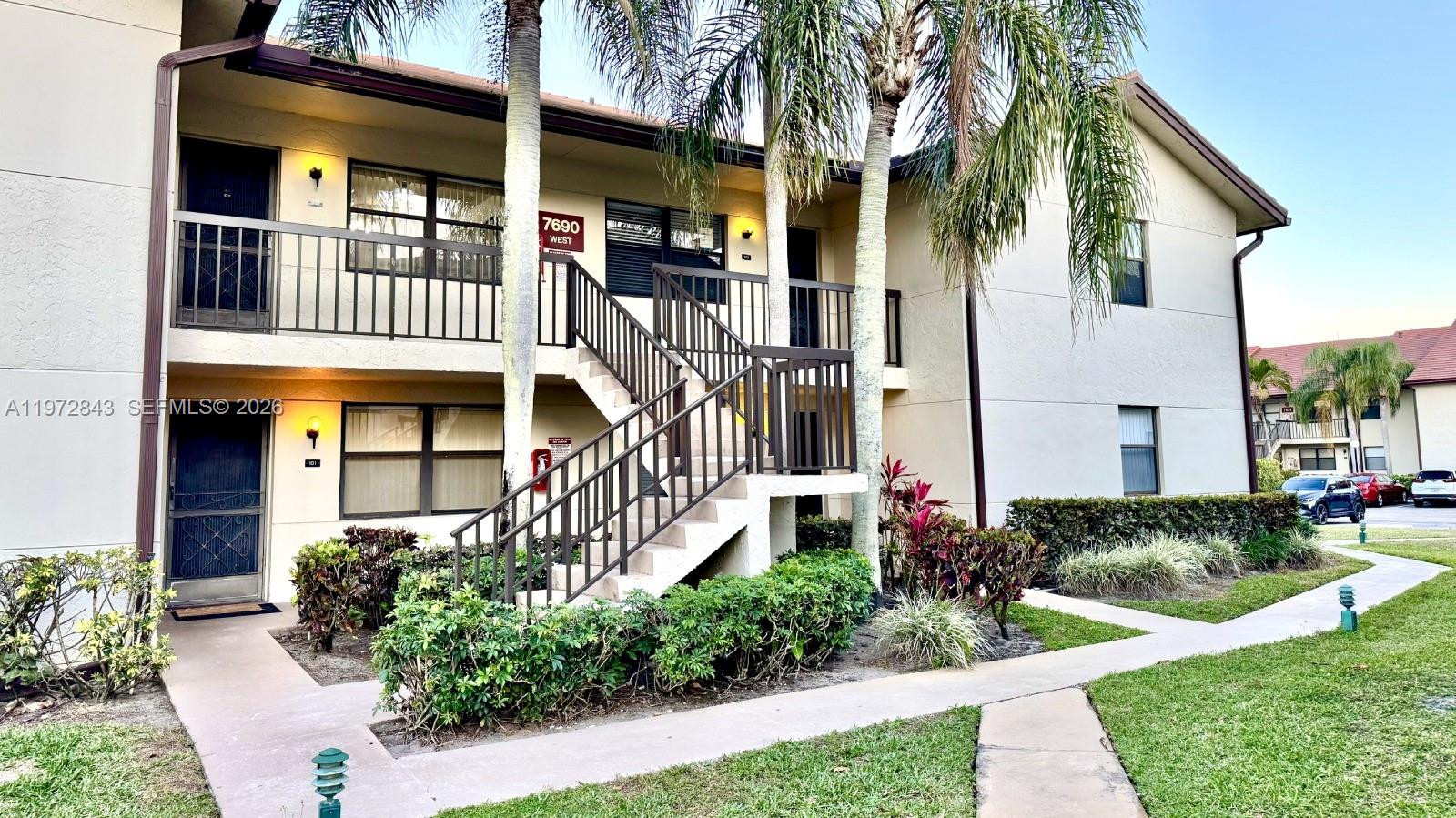 Rarely available second-floor corner 2-bedroom condo in highly desirable Lucerne Pointe, a well-maintained 55+ community. Bright and airy layout featuring vaulted ceilings and a split-bedroom floor plan for added privacy. The updated eat-in kitchen opens seamlessly to the living area and includes brand-new stainless steel appliances. Elegant ceramic/porcelain tile flooring throughout provides a clean, modern look and low maintenance living.

Enjoy indoor-outdoor flexibility with a glass-enclosed patio accessible from both the living room and primary suite. Generous attic storage space with pull-down stairs located in the primary closet adds valuable extra storage.

Resort-style amenities including pool and tennis courts just a short walk away. Excellent value for buyers looking for comfort, upgrades, and community lifestyle at an attractive price point.

Property sold AS-IS. Easy showing – schedule online.