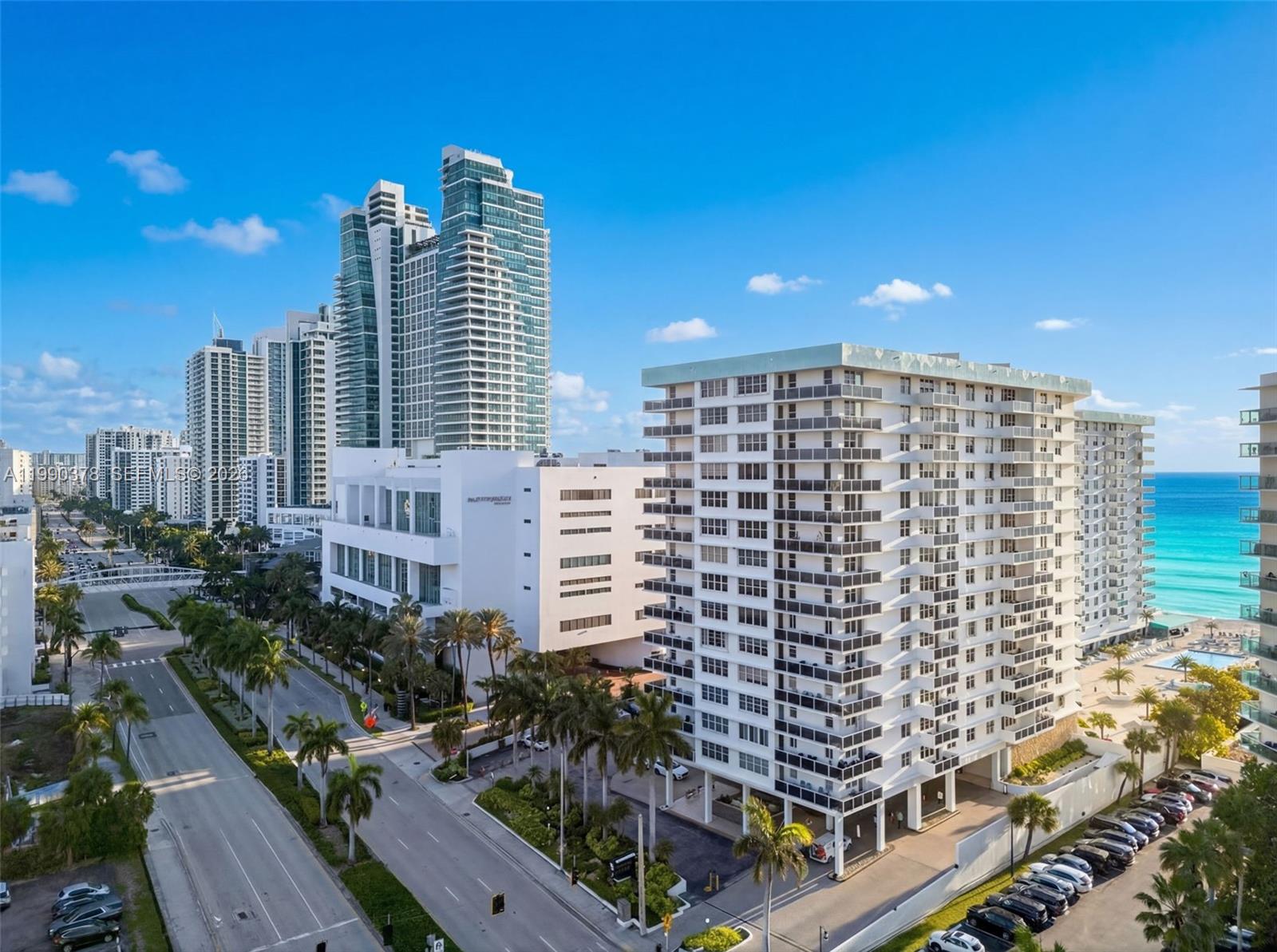 Experience modern oceanfront living in this fully updated, turn-key unit at Sea Air Towers. This spacious residence features 2 bedrooms, 2 bathrooms, and 1,459 square feet of beautifully designed living space.
The upscale kitchen is equipped with high-end wood cabinetry and premium Bosch appliances, perfect for both everyday living and entertaining. Custom California Closets are thoughtfully integrated throughout the unit, providing ample storage and organization. 
Enjoy breathtaking sunrises and sunsets from the expansive wraparound balcony, offering stunning ocean and city views. Ideally located next to the Diplomat, the building features private beach access and a full-service pool for a true resort-style experience.
Seasonal rentals are permitted making it a fantastic opportunity for both homeowners and investors with great income potential.