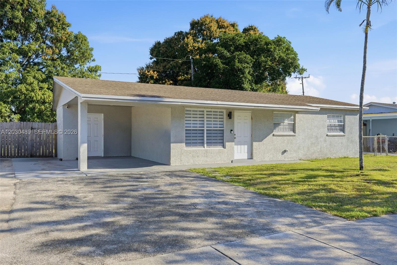 Charming 3-bedroom, 2-bath home, fully renovated. Enjoy a brand-new A/C system, updated ducts, renovated
flooring, and a modern kitchen with new cabinets and countertops. The bathrooms have been updated, a tankless
water heater has been installed, new ceiling fans have been added, and attic insulation has been installed in 2025.
It also includes a sprinkler system and a shed. Huge backyard.  NO HOA. Conveniently located just steps from West Ken Lark Park, a nearby elementary school, and with easy access to the Turnpike and I-95. Don’t miss this incredible opportunity in a prime location!
