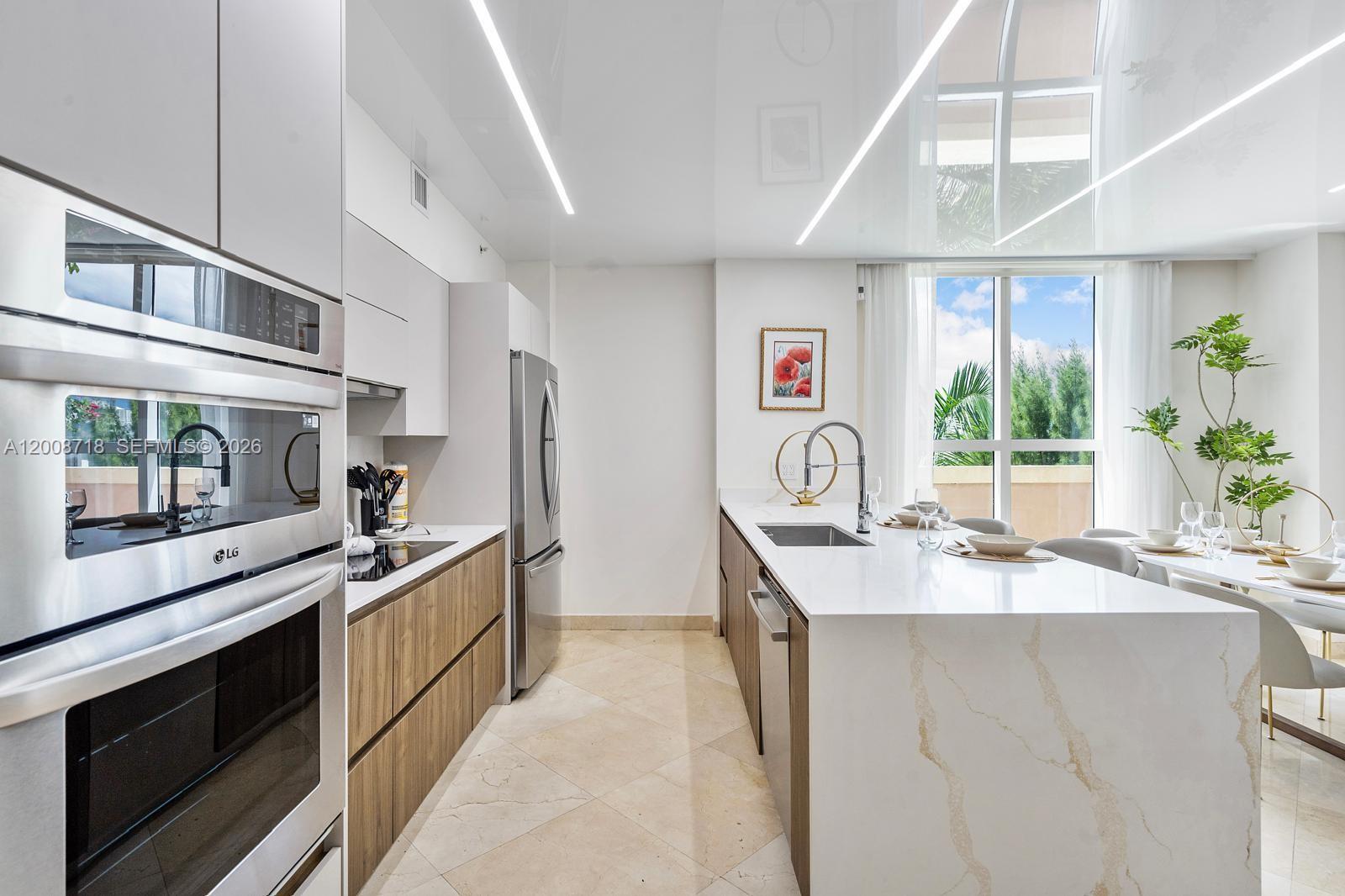 First time on the market -fully remodeled, and furnished 3-bedroom, 2-bathroom unit.What sets this unit apart is its remarkable feature of having over 1000 sq ft of outdoor space, perfect for hosting dinners, parties, or enjoying quality family time in the open air. Amenities pool, jacuzzi, gym, synagog, valet parking. Prime location is just across the street from the beach, and within a 2-minute distance from various 5-star restaurants and banks, shops, top school, playgrounds and soccer filed providing the ultimate convenience and luxurious lifestyle. All offers are welcome .Easy to show !