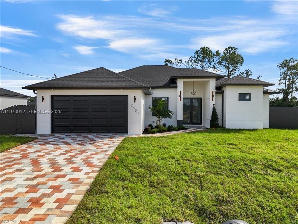 Brand-new construction POOL HOME! in Lehigh Acres featuring 3 bedrooms plus a den, 3 full baths, and a functional open floor plan. This home offers impact-resistant windows and doors, tile flooring throughout, and a modern kitchen with stainless steel appliances. Enjoy outdoor living with a covered lanai, private in-ground pool, and fully fenced yard. Spacious lot, no HOA, and conveniently located near schools, shopping, dining, and major roadways. Move-in ready and ready for a new homeowner!