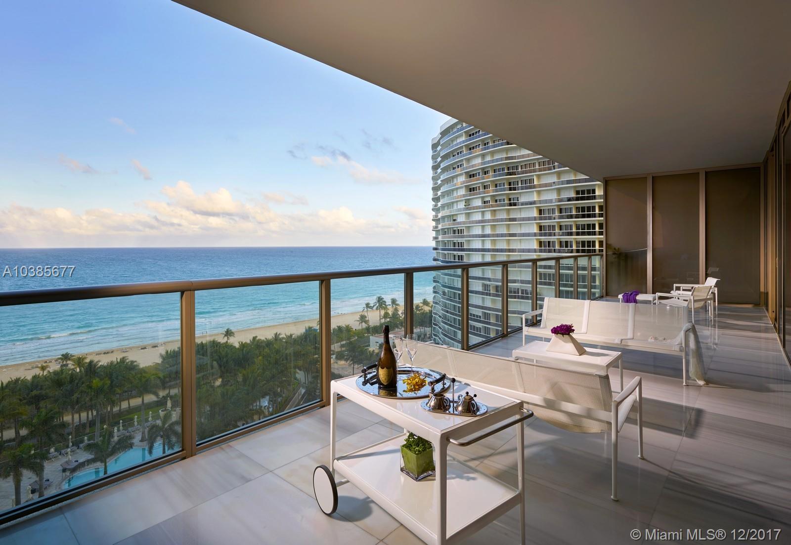 Direct ocean and intracoastal views from this Designer-finished flow-through 3 bedroom. Featured in Architectural Digest. Offering the finest finishes including marble floors, Italian furniture, custom built-ins and lighting, electrical shades and more. Offered fully furnished. Private elevator with 2 terraces, direct ocean & direct bay/city floor to ceiling window. St Regis Bal Harbour 5-Star White Glove Service, Remede Spa, gym, pools, & beach service, World Class Restaurants, valet parking, bar & lounge. Shabbat elevator.