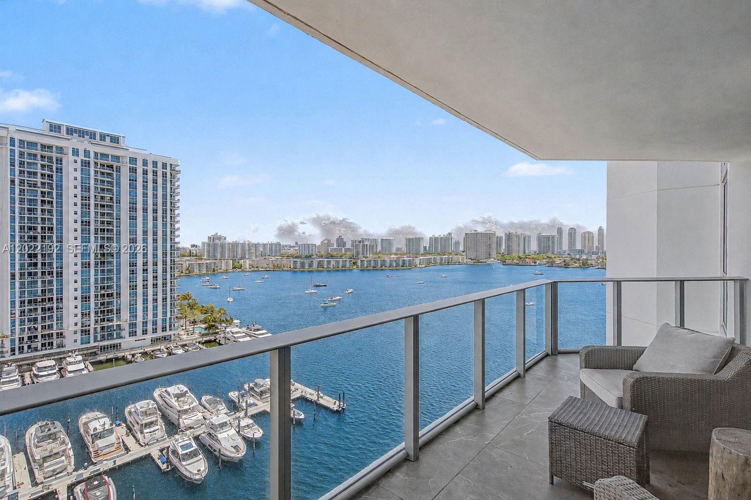 Two units. One vision. The only combined residence currently available at Marina Palms South. Nearly 3,800 SF of fully customized waterfront living on the 14th floor, with open water and skyline views from two oversized balconies. The result is a layout unlike anything else in the building: 4 bedrooms, a dedicated media room, nanny quarters, and 4.5 bathrooms, all flowing through a single cohesive home. Every finish was chosen with care: European kitchen, high-end appliances, built-out closets throughout, and a fully integrated smart home system controlling sound, temperature, and lighting. Ceilings rise to 9.2 feet. Four parking spaces and two storage units are included. Marina Palms South delivers the amenities to match: private marina with boat slips available for purchase or monthly rental, resort-style pool, spa, fitness center, business center, billiards room, children's room, valet for guests, and 24-hour security. This is a rare opportunity to own one of the most distinctive residences in the building, a home where the space, the views, and every detail have already been taken care of.