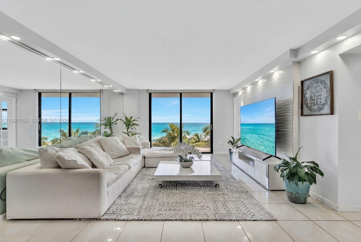 Wake up each morning to breathtaking sunrises over the shimmering Atlantic from this expansive, direct waterfront Miami Beach condo. Spanning over 1,500 square feet, this spacious retreat offers the ultimate in oceanfront living, where every day feels like a getaway. Imagine sipping your morning coffee on your private balcony, the salty breeze and soothing sound of waves setting the tone for your day. Step outside and find yourself just steps from the iconic Miami Beach Boardwalk, perfect for morning jogs, leisurely strolls, or soaking up the lively energy of this world-renowned destination. With pristine sandy beaches right at your doorstep, you’ll experience a lifestyle where relaxation and adventure coexist. Whether you’re sunbathing, swimming, or simply enjoying the view, the ocean is always calling. This condo isn’t just a home, it’s a lifestyle. Perfectly located, you’re minutes from the vibrant energy of South Beach, the upscale elegance of Bal Harbour, and an array of top-tier restaurants, chic hotels, and trendy hotspots. The seamless blend of beachfront tranquility and urban convenience makes this property a rare gem. Don’t miss your chance to own a slice of paradise in the heart of Miami Beach. Oceanfront living awaits!