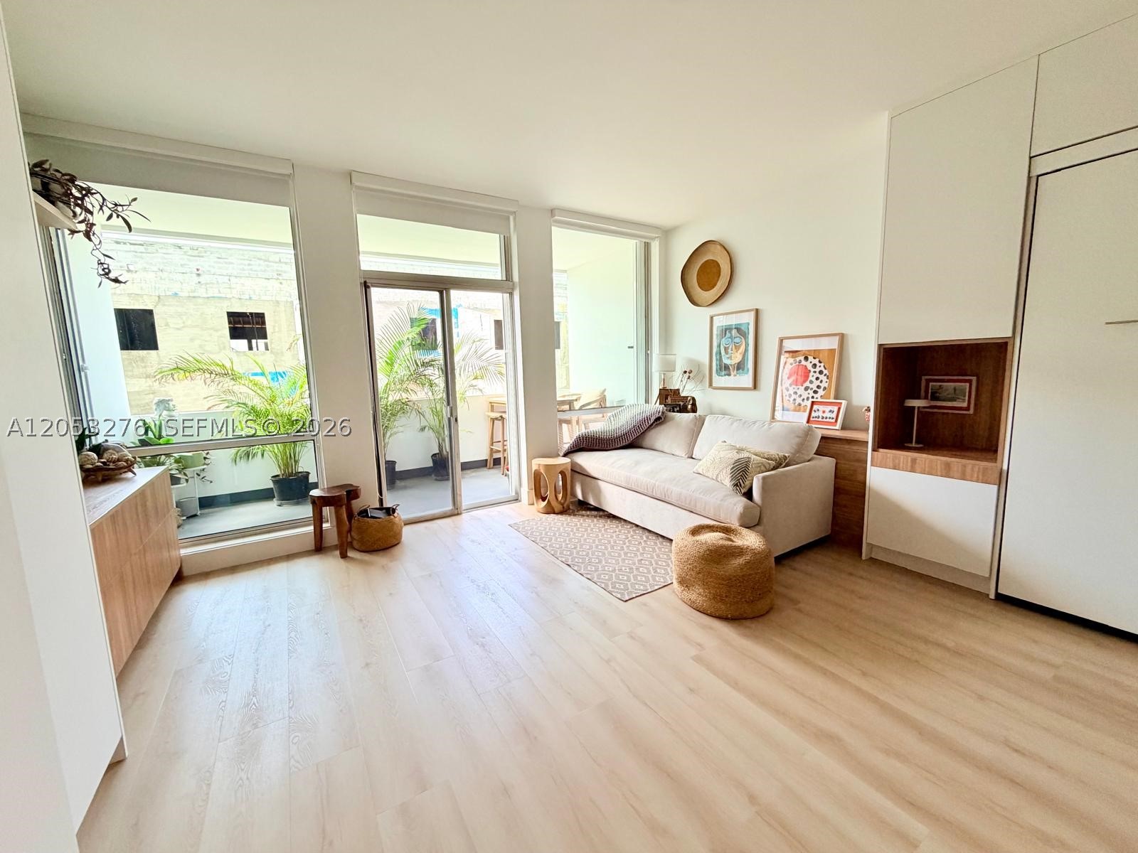 Beautifully upgraded studio at David William Condo. This thoughtfully designed unit features a spacious balcony, an open-concept kitchen, and wood flooring throughout. The layout is perfectly designed to maximize space and functionality. The owner has invested approximately $80,000 in remodeling the unit. The unit is offered fully furnished and move-in ready. ** Maintenance fees include electricity, water, gas, cable TV, and trash service, providing exceptional convenience and value**. Ideally located in the heart of Coral Gables, just three blocks from the local supermarket and the iconic Miracle Mile, where you can enjoy an array of shopping, dining, and entertainment options. ASSESMENT HAS BEEN PAID IN FULL BY SELLER **$25,000 SAVINGS**