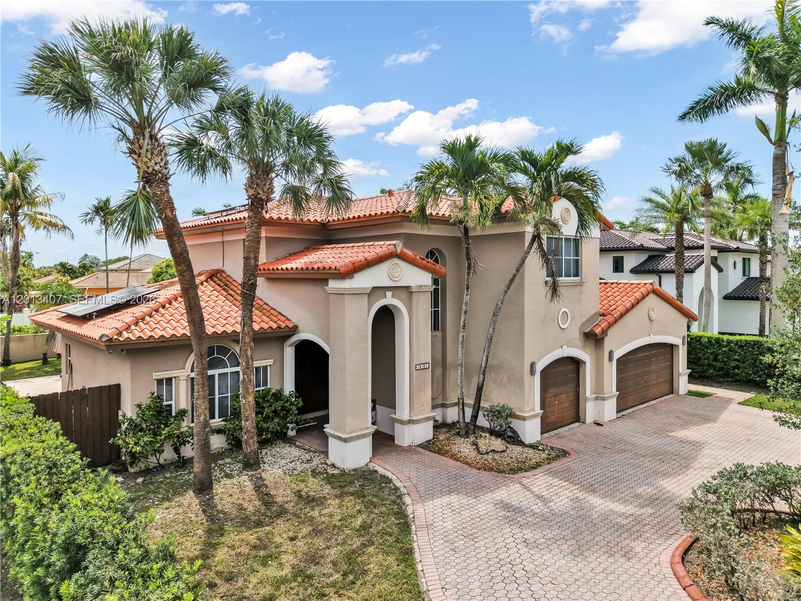 Welcome to this stunning 2-story home in the prestigious guard-gated Silvercrest Estates community in Miami Lakes. Featuring 5 bedrooms and 5 bathrooms, this spacious residence offers the perfect blend of elegance and modern comfort. Step into a grand entry with soaring volume ceilings and abundant natural light, leading into an open-concept layout ideal for both everyday living and entertaining. The beautifully designed kitchen features sleek cabinetry and a large center island, perfect for gatherings.

Generously sized bedrooms provide style and functionality throughout. Enjoy South Florida living in your private backyard with ample space to create your dream outdoor oasis. Additional highlights include solar panels with recently installed battery backup, smart home features with internet-connected lighting, appliances, main entry, and garage doors. Furniture and Tesla chargers are negotiable.

Ideally located near top-rated schools, parks, shopping, and dining, and just minutes from Miami Lakes Main Street and Miami International Airport, this home offers both convenience and tranquility. A rare opportunity in one of Miami Lakes’ most desirable communities—don’t miss it!