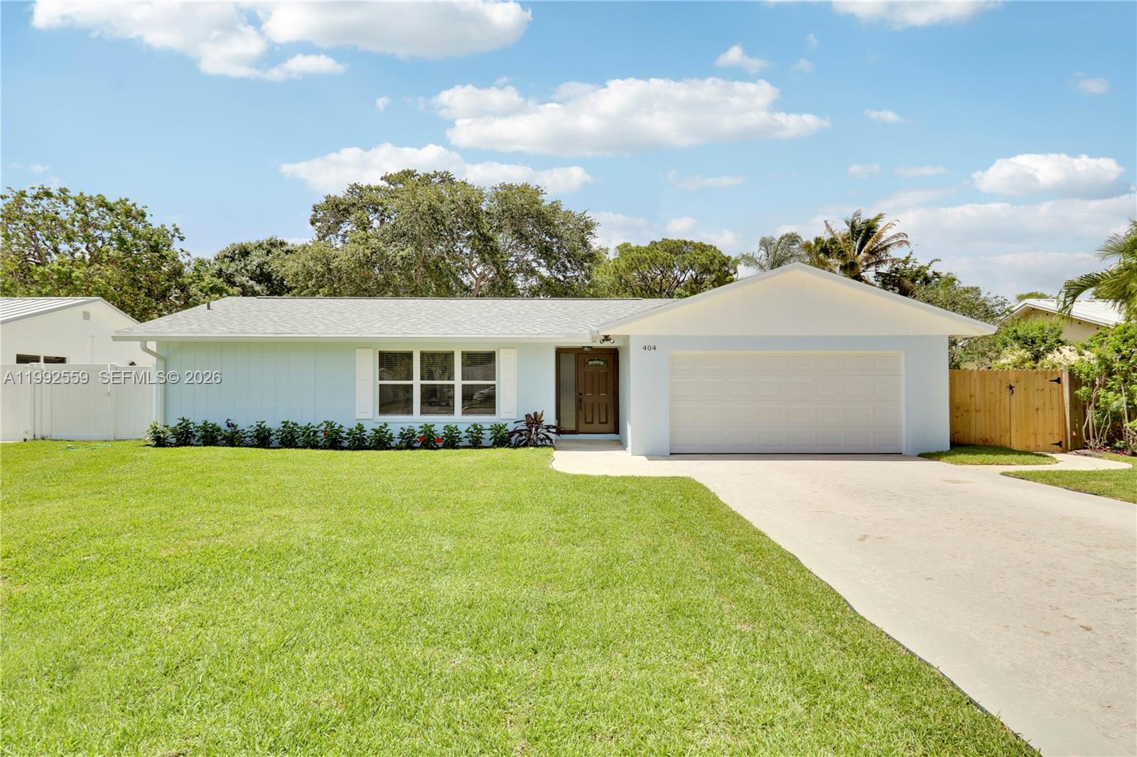 Completely Remodeled 3 Bedroom 2 Bathroom CBS Pool Home with a 2 Car Garage in the Heart of Jupiter!! Newer Roof (2022). Beautiful NEW Kitchen featuring White Shaker Cabinets and Quartz Counter-tops. NEW Stainless Steel Appliances. Bathrooms have been Totally Renovated and feature NEW Vanities, Toilets, Mirrors and Shower Tile. NEW Flooring and Baseboard Throughout. Impact Windows and Doors Throughout. Hurricane Rated Garage Door. NEW Interior Doors Throughout. NEW Fans and Fixtures Throughout. Updated Electric. NEW Washer and Dryer. Freshly Painted Interior, Exterior and Patio. No HOA or Restrictions. Located in a Great School District. Easy to Show. Must See!!