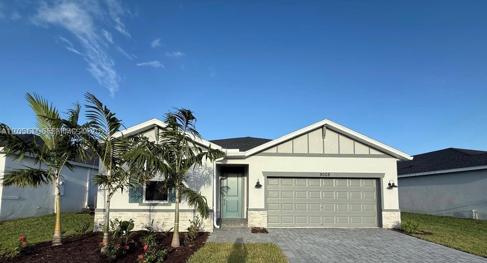New home in a beautiful gated community of 99 single family homes with low HOA fees and NO CDD fees. this home is built with innovative, quality finishes, and smart energy-saving designed to provide confort, style and long term value, home also come with an elegant "42" white kitchen backsplash with premium-style cabinetry, upgraded quartz countertops and 12"x24" Skybridge Gray tile floring, sophysticated brushed-finish fixtures. this neighborhood provides convenient access to major routes, including town centers at St. Lucie West, a championship golf course, dining and entertainment.