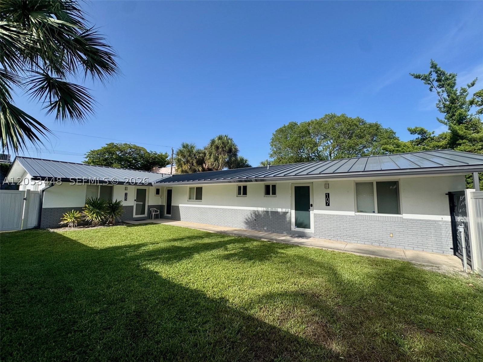 Absolutely stunning Duplex, situated on a cul-de-sac within the serene Almar Estates neighborhood of Wilton Manors. This 100% Turn Key property is comprised of 2 almost identical 3 bedroom, 2 bath units. The entire property has been meticulously updated over the last year with no expenses spared. Everything done to the highest quality and ALL work done with permits. Updates include new metal roof, full impact windows and doors, new custom kitchens with quartz counters and high end stainless appliances, fully remodeled baths, LED lighting, new porcelain flooring, new electric panels, AC, Ducts, water heater, new PVC fencing with key code metal gate, Exterior lighting and newly installed security cameras. Each unit has 2+ private parking spaces. Each unit has its own laundry room with newer washer and dryer. Each unit separately metered for electric and water. Properties like this don't come to market often.