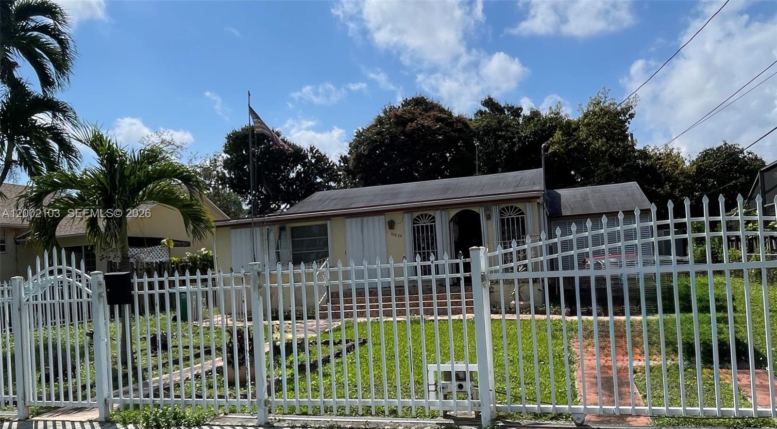 Great neighborhood! Larger than original tax rolls, converted garage, Florida Room on double lot. Charming 3BD/2.5BA home in unincorporated Dade County near Miami Shores, Biscayne Park, and Barry University. Situated on a spacious fenced lot with mature avocado, mango, lychee, and banana trees, with ample room for a pool, boat or RV. Features include classic interior arches, dual sinks in main bathroom, some vaulted ceilings, and solid block and concrete construction built in 1947. The converted garage has a vaulted ceiling with paneling - was recently used as a 4th bedroom with an ensuite bathroom, separate entrance, potential income producing. Accordion shutters on most windows. Home generator included. Ready for updating and personal touches. Some photos have been virtually enhanced with AI assistance. Owner occupied. Do not disturb occupants.