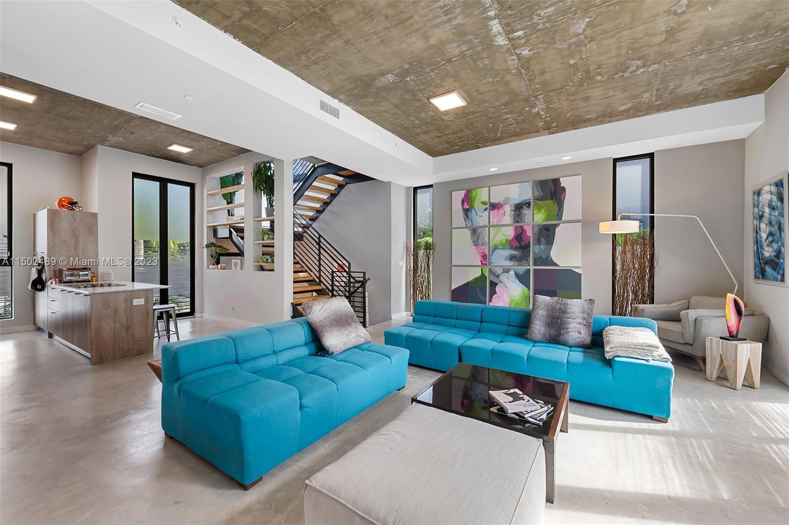 Exclusive 3 story Townhomes in walkable Flagler Village. This property consist of five townhomes featuring a den space, guest restroom and garage on the first floor. Main living area, open kitchen and two balconies on the 2nd floor. Main bedroom with walking closet and bathroom, plus two bedrooms with shared bathroom on the third floor. Each unit is outfitted with modern interior finishes, plenty of natural light and high ceilings.