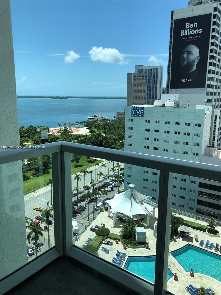NICELY FURNISHED AND GREAT VIEW. LOTS OF LIGHT IN THIS ONE BEDROOM ONE BATH CONDO. RESORT STYLE BUILDING IN THE HEART OF DOWNTOWN MIAMI ACROSS THE STREET FROM BAYSIDE PARK. STATE OF THE ART GYM. FREE YOGA CLASSES. MEDIA ROOM, BUSINESS CENTER AND LOTS OF OTHER AMENITIES. UNIT IS EASY TO SHOW. PLEASE SEND COPY OF ID, TWO MONTH PAYSTUBS, CREDIT REPORT AND RENTAL APPLICATION WITH OFFER