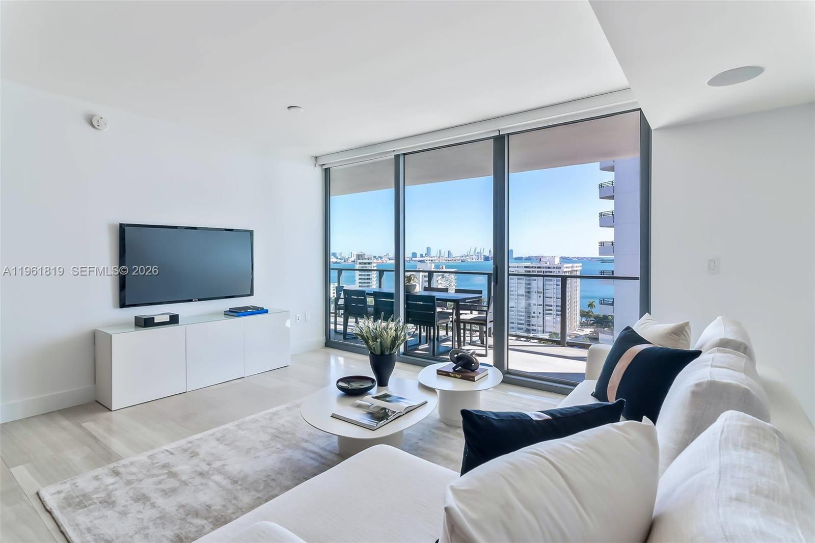 DIRECT WATER VIEWS! Wake up to expansive water and ocean-facing views, rarely found in newer Brickell construction and the defining element of this residence at Echo Brickell.

Located on the coveted 02 line, this 1-bedroom, 1.5-bath home offers the largest one-bedroom layout in the building and the only line with direct ocean and open water exposure. This is also the only 1-bedroom unit offering dual sinks in master bedroom. Floor-to-ceiling glass fills the space with natural light, creating an open, calm atmosphere rarely achieved in one-bedroom residences.

The kitchen is outfitted with Wolf and Sub-Zero appliances, while the spacious balcony features a built-in summer kitchen, an exceptionally rare offering in Brickell. Designed for seamless indoor–outdoor living, the balcony becomes a true extension of the home with water views as the backdrop.
Echo Brickell is a boutique, full-service building offering a resort-style pool with bar service, a state-of-the-art fitness center, and a quieter, more residential feel. Perfectly positioned in south Brickell, the location allows for easy access in and out of the neighborhood while remaining highly walkable to dining, waterfront paths, and city conveniences.

This residence stands apart for its view, layout, and location, the strongest one-bedroom offering in the building.