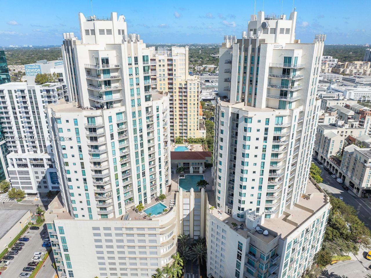 Beautiful 1 bedroom, 1 bathroom unit with stunning city skyline views. This open-concept unit features marble floors, a walk-in closet, an open balcony, and a modern kitchen with granite countertops, Whirlpool and Frigidaire appliances. Impact windows and doors provide added security. Enjoy top amenities, including a pool, gym, spa, cardio room, and lounge. One assigned garage parking space. Conveniently located near Dadeland Mall, shopping, dining, and public transit.
