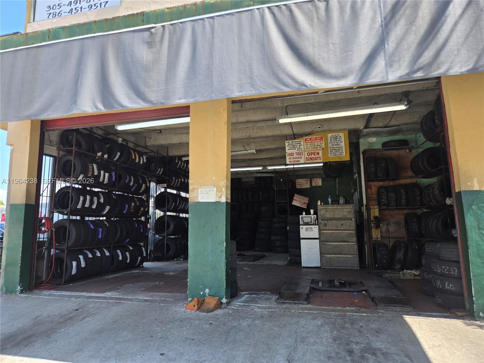 Amazing Business Opportunity! Established Automotive Tire Shop with 26 years in operation & very loyal clientele in the Heart of Sweetwater! The owner is retiring! Equipment included: Tire Mounting Machine, Balance Machine, Inventory & Supplies! The owner is willing to train the new buyer for 1 month. The owner of the Shopping Center can give a new 10-year or more lease at the time of renewal. The business has great visibility and a lot of automotive traffic! Please Do Not Disturb or Talk to the Employees!