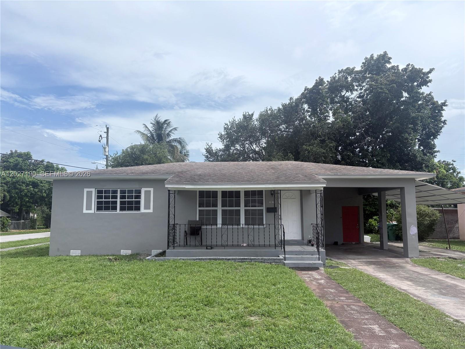 Spacious 2 Bedroom, 2 Bathroom single family home with a den that can be turned into a 3rd Bedroom, a family room or an office. The roof is 6 years old. The AC is 2.5 years old. Both of the bathrooms have been renovated. The property does need some TLC but can be a starter home for a new buyer or an investment opportunity. The home is occupied by a family member but is in the process of moving. Property is being sold AS-IS. Contact me for showing details. Seller is using their preferred title company- Marina Title 12955 Biscayne Blvd., Suite 300, North Miami, FL 33181 (855) 513-5880.
