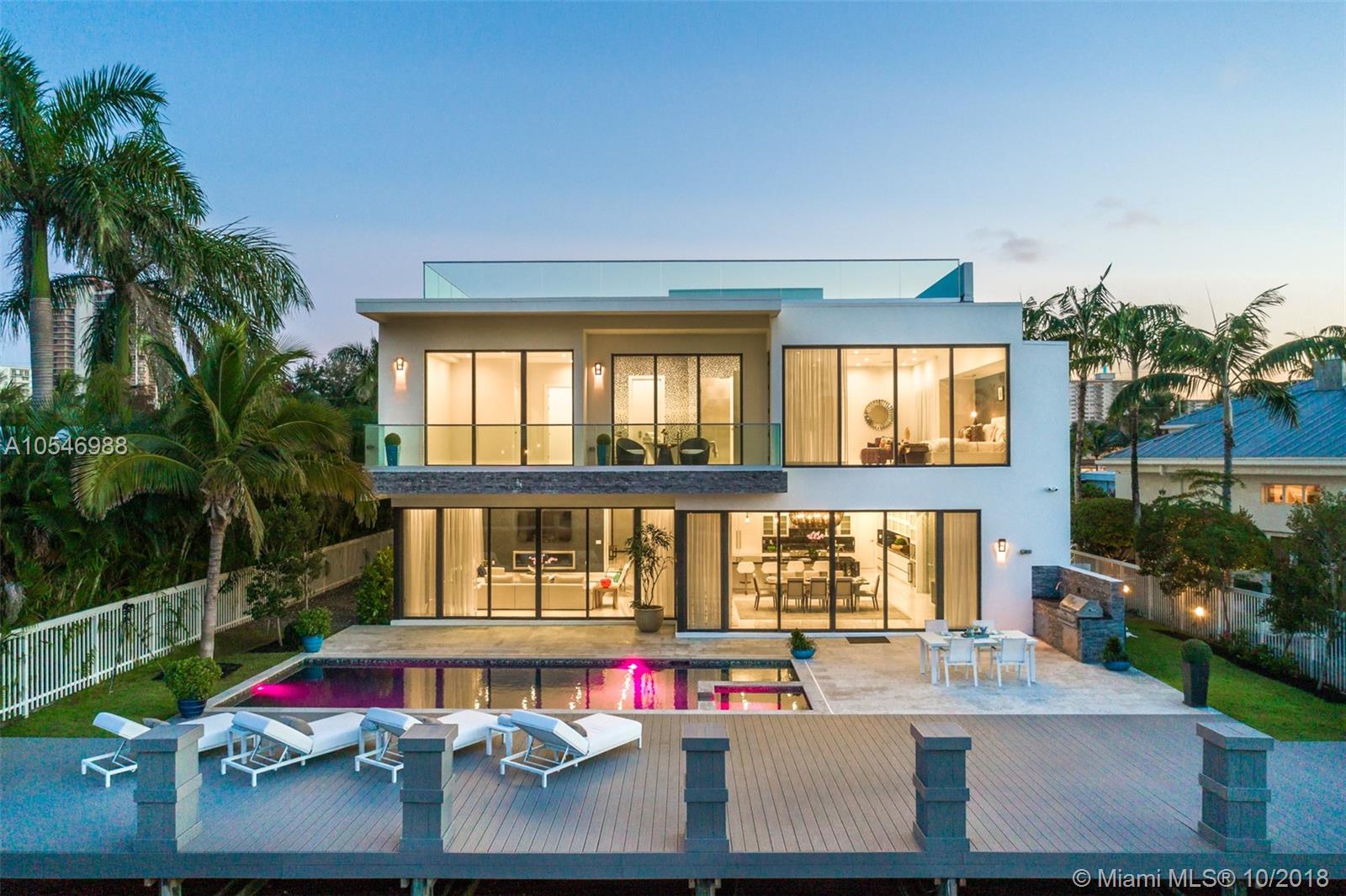 This contemporary luxury waterfront mansion is located in one of Ft. Lauderdale's most desirable locations, Seven Isles. Experience the lifestyle that blurs the lines between indoors and out. Allowing for the most pleasurable resort style living with exceptional design and craftsmanship throughout. This brand new 5bed/6.5bath, 6800 sqft, two story home sits upon 76' of prime waterfrontage, just seconds from the intracoastal. 
Featuring massive bedrooms, soaring ceilings, 36" marble floors throughout, and gourmet chef's kitchen that includes an 800 bottle wine cellar makes this THE BEST deal in Ft. Lauderdale!