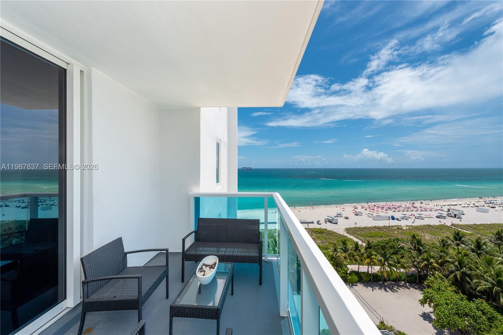 Oceanfront condo at the Roney Palace – one of South Beach’s most desirable luxury building offering resort amenities, several pools, gym, beach service, restaurants, and more. This south-facing 2-bed 2-bath unit features a large living room, open kitchen, and a large terrace with views of the ocean, Miami skyline, and pool areas. Both bedrooms have direct ocean views, upgraded baths, and walk-in closets. Finished with porcelain wood floors and granite kitchen. Prime location on Collins Ave and 23rd Street, moments to Lincoln Road, the Art Deco district, top-rated restaurants, museums, parks, shops, nightlife.