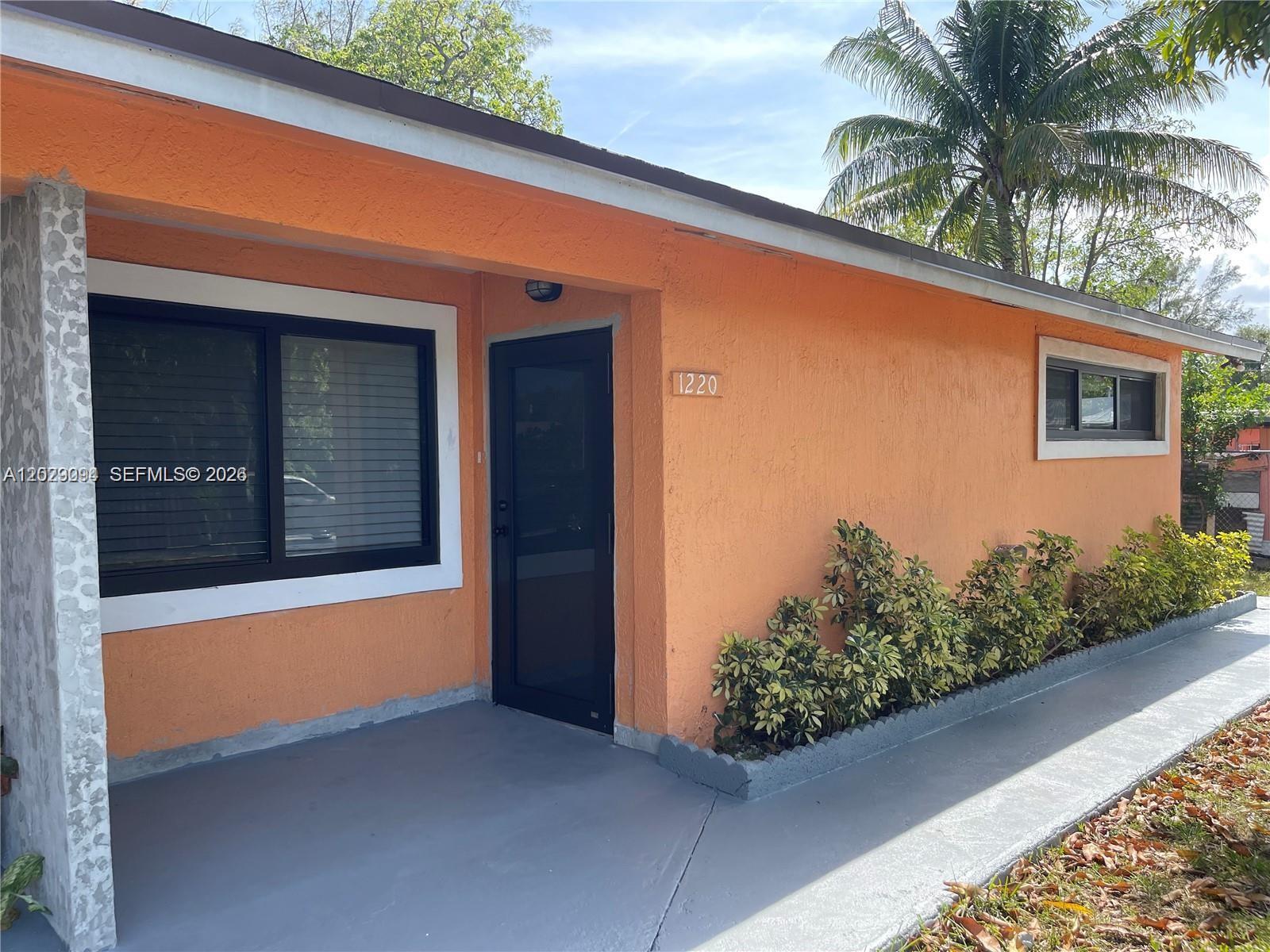 Awesome 2/1 with brand new kitchen, roof, Impact windows, washer, dryer and central air unit. The unit is tiled throughout, freshly painted and ready to move in. Private and large separate fenced yard with fruit trees.  Located within 20 mins to the beach and within 30 mins to both Miami and Fort Lauderdale airports, most amenities are within 20mins or less to included Aventura and Bal Harbour malls.