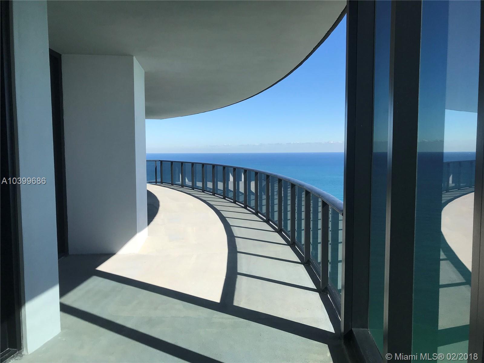 2 Story Lower PH Sky Mansion in unique Porsche Design Tower. Stunning views from every room, panoramic living area 22 Ft ceilings allowing breathtaking views of the Ocean, IntraCoastal/City, plunge pool & summer kitchen on expansive balcony; 2 private elevators directly to your residence, internal elevator & the robotic "Dezervator" TM to bring your cars directly into you residence 4 car garage under A/C, visible through fire rated glass wall.