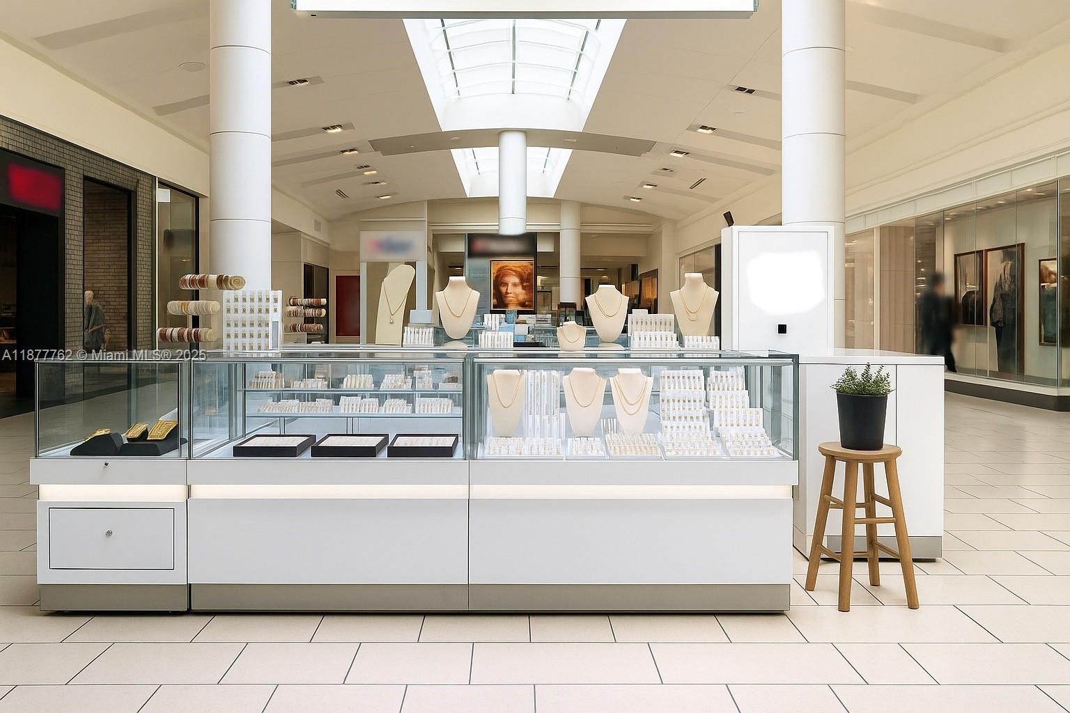 Jewelry Store Kiosk Business in Dadeland Mall FOR SALE! The kiosk can be sold as just the asset or include the inventory at $100K to the right candidate. This kiosk is located in one of the most renowned malls in Miami, with nonstop foot traffic, and placed right across a major retailer. The business may qualify for VISA, and owner may be willing to train the new buyer. Rent is 5,000/month, and can be transferred to the buyer. CALL US ANYTIME, WE PICK UP!!