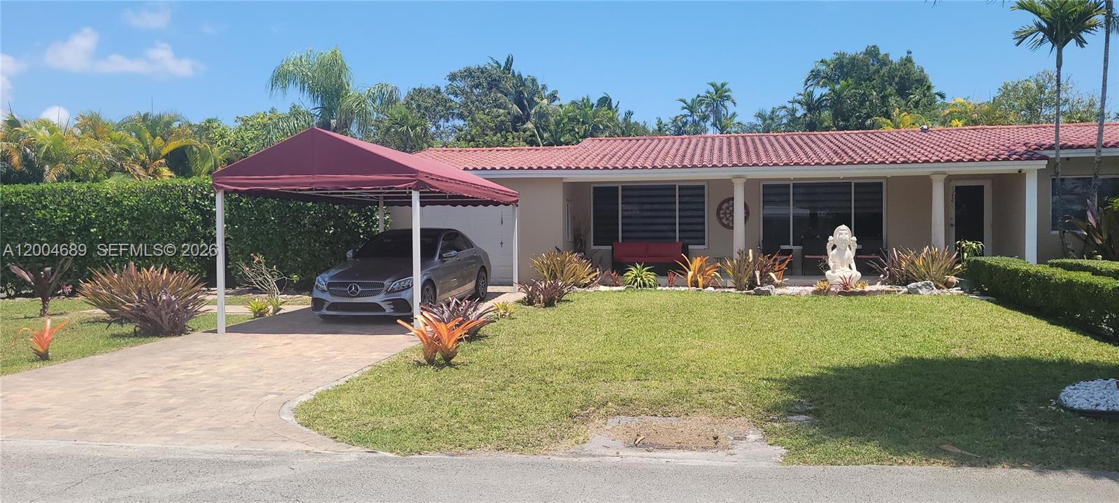 S. Miami corner lot home, larger than tax roll, 3/2 + 1/1 in-law quarters w/ac & patio + 1/1 large area with ac which can be used as an addt'l room, office or gym. large patio divided by Clusias for added privacy, room for pool, RV and boat.10'x20' cement slab perfect for clubroom or BBQ area, 10 ft wide yard rolling gate + entry. 20'x22' pergola with fan. crown molding, marble switch & electrical plates, granite kitchen & bathroom counters, black stainless steel appliances, Zebra rolling shades threw out, 2bedroom include blackouts, 3 walk in showers, 1 bathroom shower & tub, removable hall bathroom pantry, walkway & carport has brick pavers, 2 mature Esperanza palms on walk way, 2 other mature palms, Spanish barrel tile roof. Roof & a/c in good condition. CENTRIC AREA, close to Baptist S. Miami & Larkin Hosp, A+ & Charter schools, Close to UM, S. Miami Police dept, Post Office, library, Whole foods, LA Fitness, Massage Envy, Rest., Dadeland & Sunset Place Mall, Metro Rail, US1 & Palmetto Expressway, 7 Eleven, Gas Station, Walgreens, Winn Dixie, UPS,  Pub, Coral Gables & Coconut Grove, Bus Stop, Metro Rail, Several religious gatherings, +++, walking distance to Community Park which includes Basket ball, Handball and Tennis courts + picnic are w/ child swings + canal ducks, turtles and fish which you can catch and release. Close to Church Nice and quiet neighborhood. Neighbors like to walk their dogs and children as a family. 
Great rental for UM students. A must LOCATION!!!