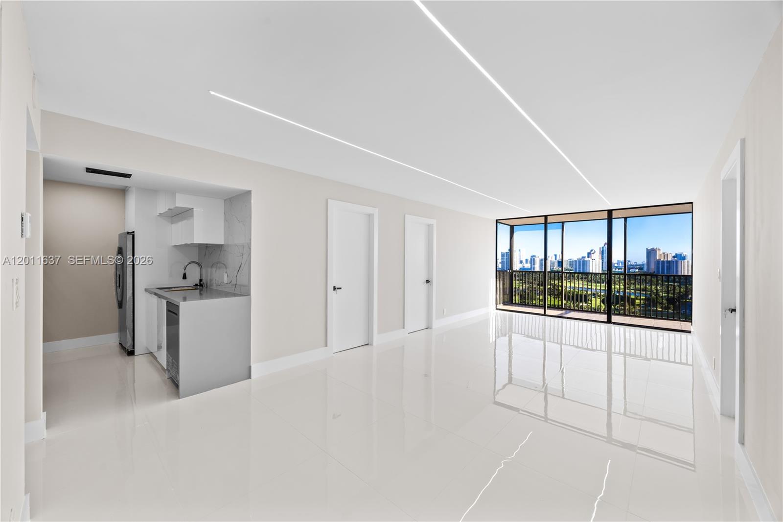 Elevate your lifestyle in this spectacular, fully renovated 19th-floor unit! with a panoramic views of the Turnberry Golf Course, Intracoastal, and ocean from this luxurious 2/2 . The interior has a high-end finishes: sleek grey quartz countertops with a white backsplash, stainless steel appliances, and elegant 32x32 porcelain flooring. A brand new AC and peace of mind with over $10K invested hurricane shutters. Coronado is elevating its standards with modernized elevators, a refreshed lobby, and updated hallways— Building has passed 40-year certification and holds over $2 million in reserves. Full-service amenities including a fitness center, sauna, heated pool, jacuzzi, and 24-hour security. Hot/cold water, internet, and cable are all included. Can be rented after one year of ownership.