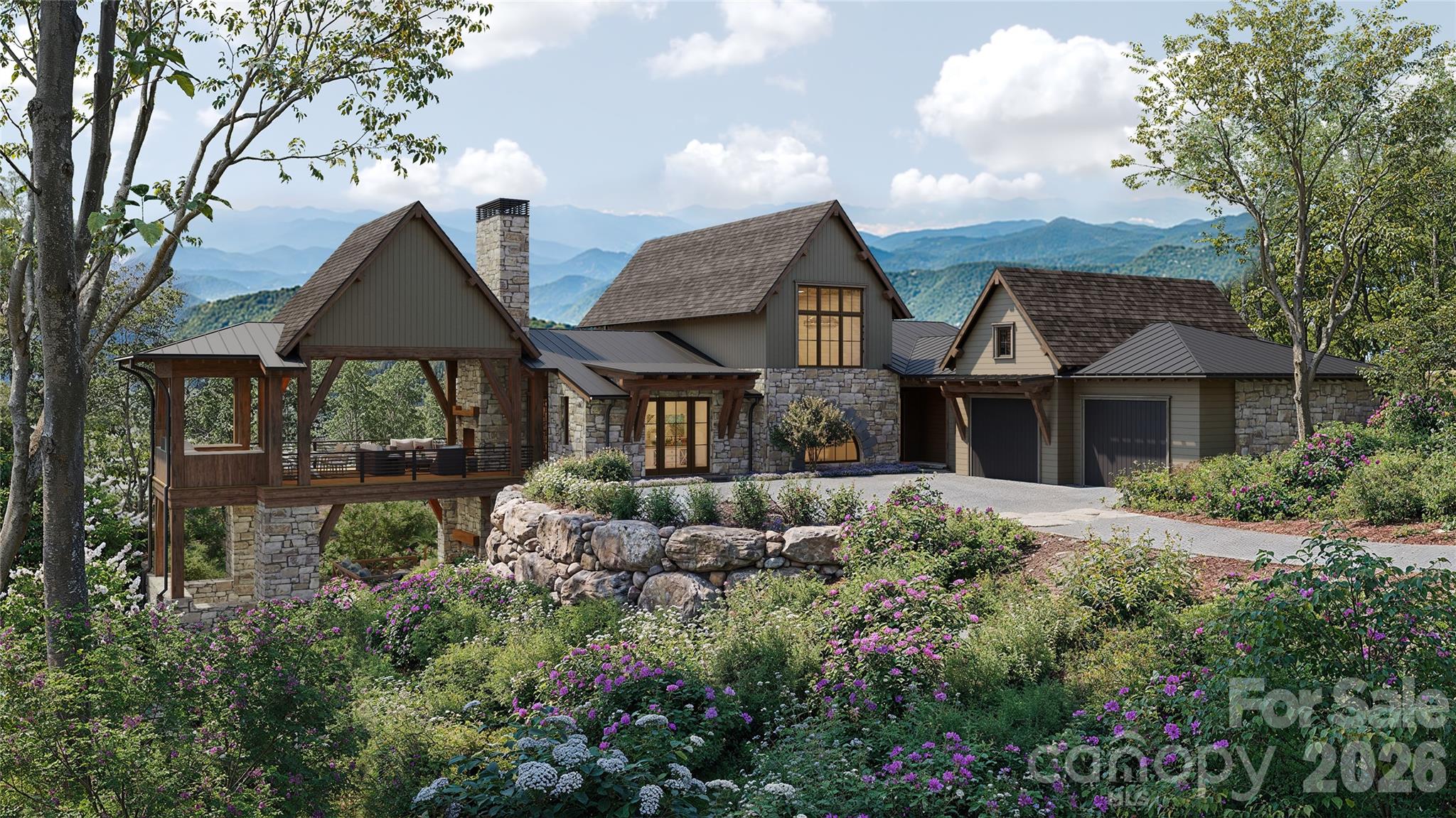 This exceptional mountain estate combines sophisticated design with the natural beauty of Balsam Mountain Preserve. Soaring timber-frame ceilings, expansive windows, and seamless indoor-outdoor living create an unparalleled retreat in the heart of the Blue Ridge Mountains.

The main level features open living areas centered around a vaulted great room with a stone fireplace, a chef’s kitchen with adjoining pantry and scullery, and a private primary suite with dual closets and a spa-inspired bath. The terrace level includes two bedrooms with en suite baths, a spacious den with a wet bar, and a flexible room with its own bath and closet — ideal for a gym, office, or additional bedroom. Upstairs, an additional bedroom suite offers privacy and comfort for guests, creating a peaceful retreat apart from the main living spaces. Thoughtfully designed with natural materials and expansive outdoor living areas, this home blends refined mountain architecture with modern comfort for effortless everyday living and entertaining.