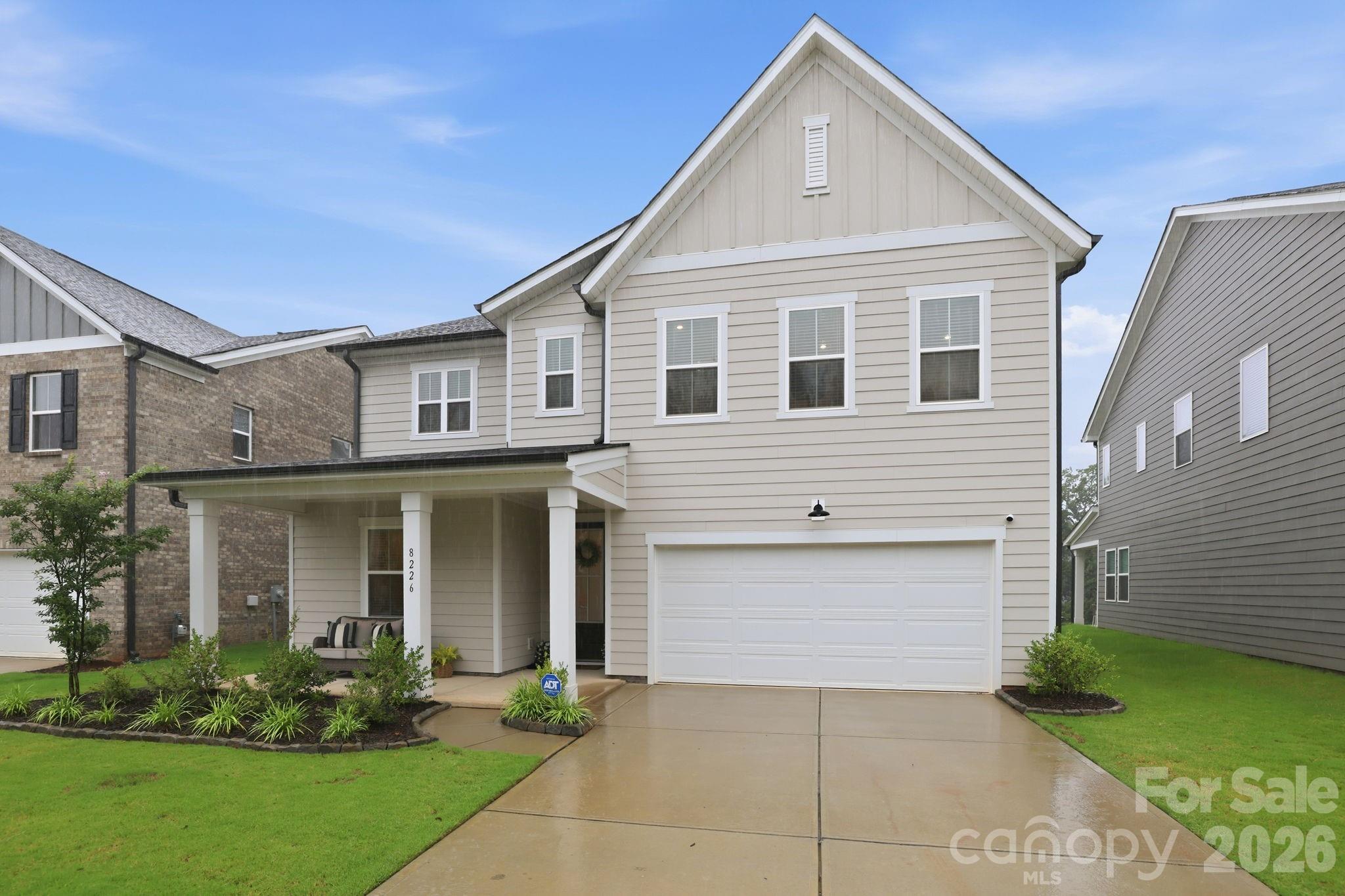 YOU HAD ME AT COME IN!!!  Like-new home in the heart of Mint Hill with quick access to a variety of restaurants, shopping, and conveniences- not to mention all the Charlotte hotspots and attractions.  The front porch beckons you to have a sip of something as you enjoy the peace and quiet of this boutique neighborhood.  Enter the polished home, ready to meet your daily needs comfortably.  The durable vinyl plank floors downstairs are the perfect backdrop to this masterpiece.  Dedicated office/living room/flex space can be closed off with French doors.  Hang out in the open layout kitchen/family room area which connects to ~20'x8' covered porch (might you screen it?) that overlooks the neighborhood pond.  Great spaces for entertaining or just doing "you".  Upstairs you are treated to comfy carpet under foot.  You will find a magazine-style primary with ensuite that includes dual sinks, extended shower, private water closet, and spacious walk-in. The other three bedrooms are just past the conveniently located LARGE laundry room, complete with upper and lower cabinets and even more space to add special touches that make laundry day a breeze.  Can't miss the cozy flex space which is currently used as a second family room.  Enjoy your online 3D tour to get acquainted, but there's nothing like the real thing!  Make your appt today!   https://www.zillow.com/view-imx/c9f29ac2-bb9c-4a04-aa49-bee53074aab3?wl=true&setAttribution=mls&initialViewType=pano
