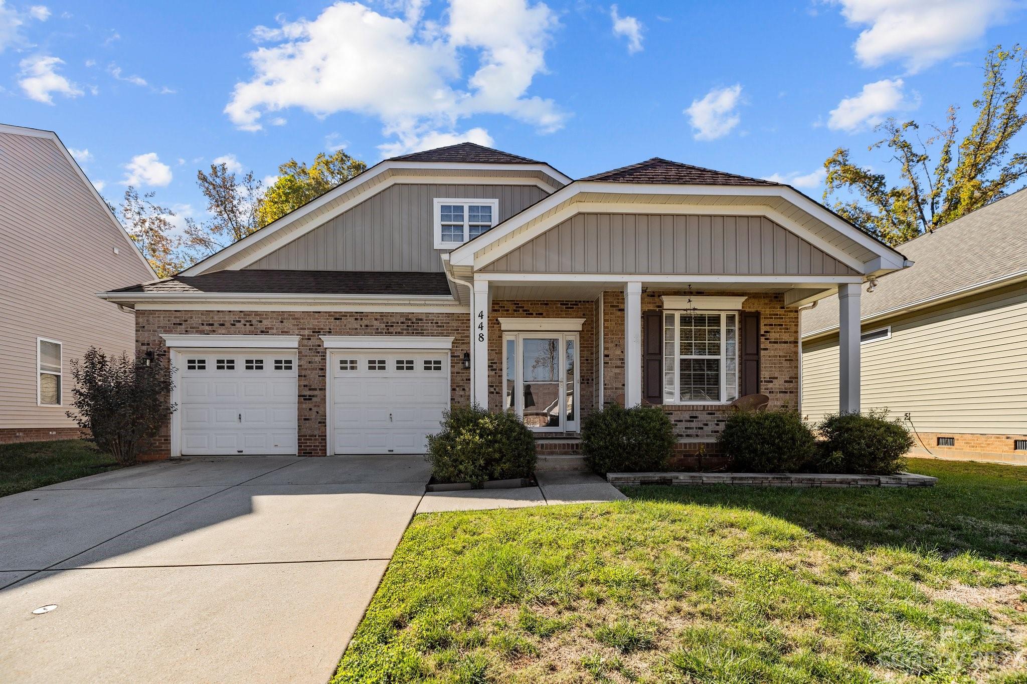 This refined 3-bedroom, 2.5-bathroom ranch-style home is situated in the sought-after Sweetwater Plantation community. Inside, you'll discover an inviting floorplan that features a central fireplace, with plush carpeting in most living spaces. The primary suite is a haven of comfort, offering a tray ceiling, dual closets, a garden tub, and a separate shower. Outside, the property boasts a well-landscaped backyard, enclosed by a tasteful fence, and comes complete with a storage building and a charming rear patio, creating an inviting outdoor space for relaxation. This home has been thoughtfully maintained, with all the crucial upgrades in place. Notably, a new roof and range were installed in 2021, and a new refrigerator, along with a stackable washer and dryer, has been recently added. Experience the essence of community living by enjoying your summer days at the community pool or meandering along the peaceful neighborhood walking trails.