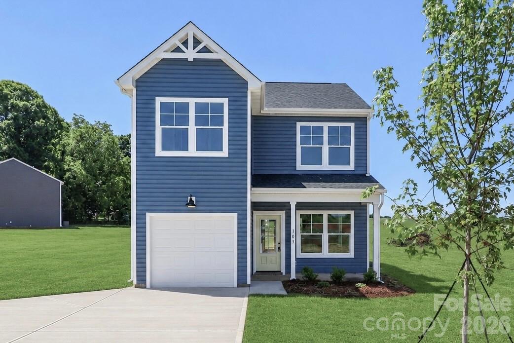 This new construction two-story home is situated on an expansive 0.58-acre lot,  only a mile from the Statesville line and 4.8 miles to I-40. The main level features durable LVP flooring throughout and an open-concept kitchen equipped with ample cabinetry, a tile backsplash, stainless steel appliances, a center island, and a butler’s pantry for additional storage.  Upstairs, the home offers three spacious bedrooms, a modest loft area, and a dedicated laundry room positioned for easy access. The primary suite includes a spacious bathroom with a tiled walk-in shower. Complete with a one-car garage, a wide driveway for guest parking, and a location convenient to shopping and I-40, this home is ready for immediate occupancy.

Brand New Construction in Stony Point! Welcome home to this stunning, thoughtfully crafted property situated on a desirable .58-acre lot. Featuring the highly desirable, 1,579-square-foot open-concept floor plan, this home offers a crisp, modern aesthetic paired with maximum functionality. The main level has LVP throughout and welcomes you with an expansive great room that flows seamlessly into a bright dining area and kitchen equipped with stainless steel appliances and a spacious island—perfect for effortless entertaining. Tucked away on the first floor, you'll also find a convenient powder room and a dedicated mudroom leading in from the attached garage. Upstairs, a versatile open loft serves as an ideal second living area or home office cove. The second floor features three spacious bedrooms, including a private primary suite boasting a generous walk-in closet and bathroom suite, alongside a separate full bathroom and a dedicated laundry room. Enjoy peaceful mornings on your covered front porch or rear patio, knowing you are just moments from I-40 and Statesville. Combining high-quality craftsmanship, structural integrity, and premium finishes with quick access to a grocery store, this brand-new build is ready to welcome its very first owners! Photos and rendering are representative of a similar completed home. Actual build may feature different color schemes, finishes, or a reversed floor plan.