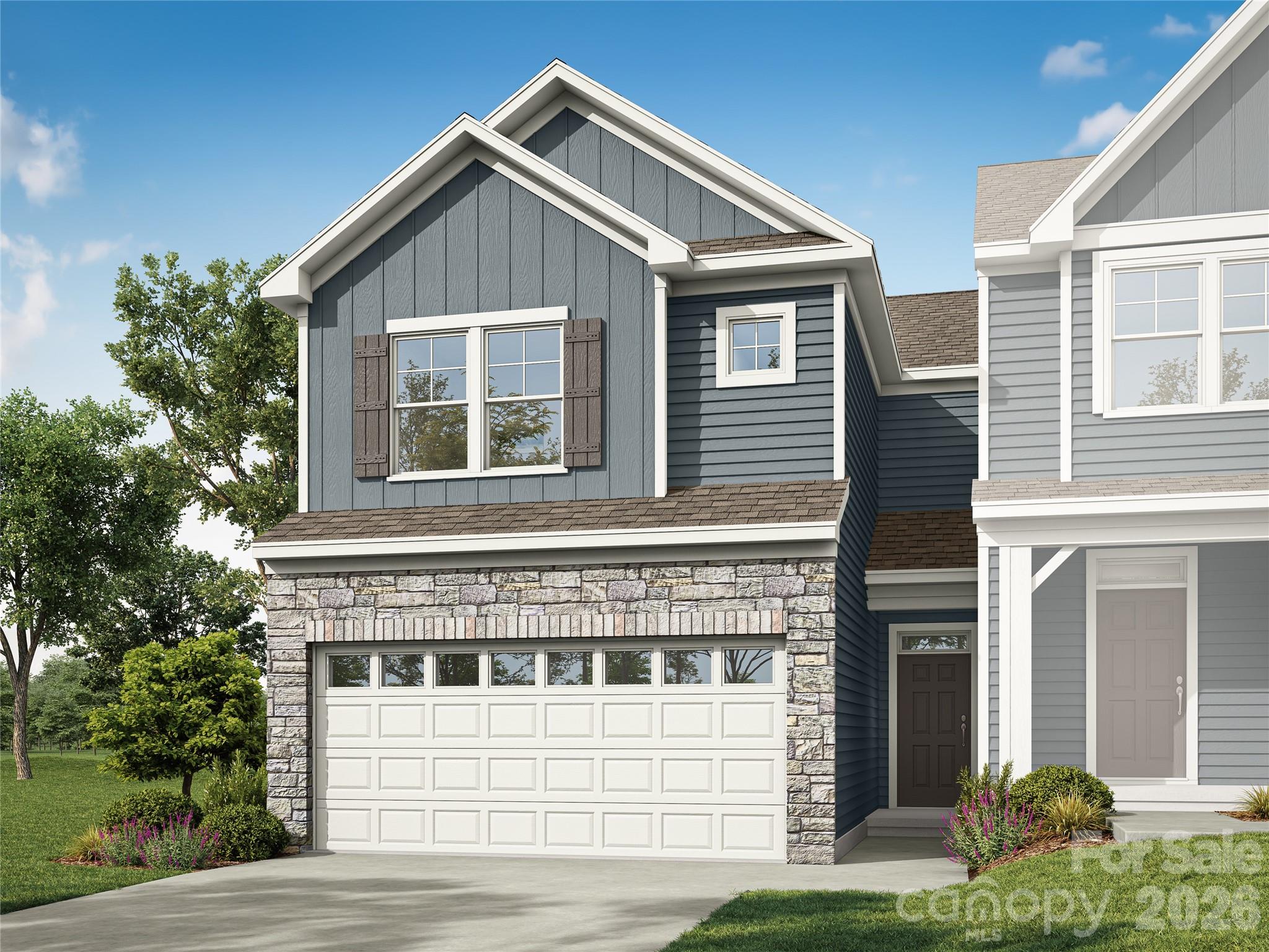 Welcome to the Elijah floorplan in the brand-new Norman Creek community in Troutman! This end unit homesite features 3 bedrooms, 2.5 baths, and more than 1,700 square feet of living space. Enter the home through the foyer and be greeted by an open floorplan. On the main level you will find the spacious kitchen with island, pantry, white shaker soft closed cabinets with matte black hardware, quartz countertops, stainless appliances and tile backsplash. A breakfast area is open to the family room making entertaining simple. Walk out of the main level onto your covered porch and enjoy the outdoors. walks out to a covered porch. The open main floor has beautiful and durable Enhanced Vinyl Plank (EVP) flooring throughout. The upper floor features a loft, all 3 bedrooms, 2 full baths and laundry room. The primary bath has a tiled shower, with framed door, chrome fixtures and dual vanities. The primary also offers a walk-in closet. The upstairs full bath has a tub/shower combo. All baths have white cabinetry and white quartz countertops. Enjoy easy access to interstates, shopping, dining & recreation. Community amenities include an outdoor pool and cabana. Find out more today!