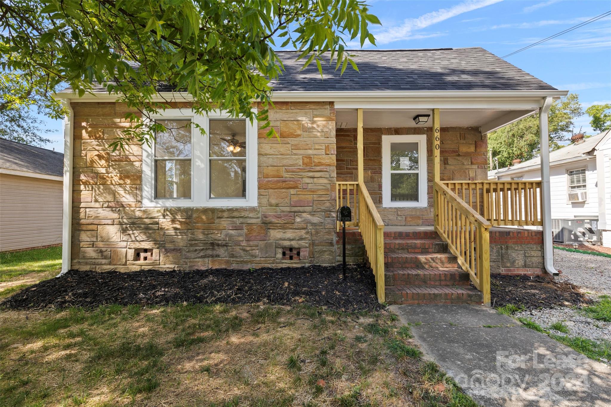 Welcome to this 2 beds, 2 baths beautifully remodeled home in the heart of Rock Hill, SC! This home boasts a contemporary design with LVP flooring throughout and an open floorplan that seamlessly connects the Great Room, Dining Area, and Kitchen. The updated kitchen features sleek white shaker cabinets, luxurious granite countertops, and SS appliances, offering both style and functionality. Located at the rear entry, the Mud Room includes the Laundry area, providing practical storage and organization. Designed for privacy, this layout places the Guest Suite and Primary Bedroom on opposite sides of the home. A generous-sized bed with an updated bath that includes a granite vanity and a walk-in shower. The larger primary bedroom features a ceiling fan. The ensuite is fully updated with an extended vanity area and a walk-in shower. Enjoy the fenced backyard and a huge shed offers additional storage or workshop space. This home has been updated with a new roof and a new HVAC system.
