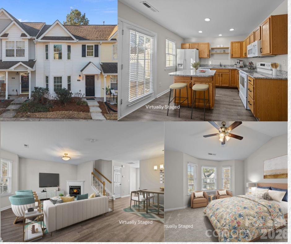 PRICED TO SELL & AN EXCEPTIONAL VALUE!  Move-in ready townhome with nearly $30,000 in updates—don’t miss this Fort Mill opportunity!

Updated and refreshed 2-bedroom, 2.5-bath townhome features two private bedroom suites, each with its own en-suite bathroom and walk-in closet—an ideal layout for roommate living, guests, or flexible use.

Recent improvements include brand new carpet on the second floor, fresh interior paint throughout in a neutral color palette, and new  light fixtures in the living room, dining area, and entry—creating a clean, modern feel throughout.

The main level features durable LVP flooring, a spacious living room with a gas log fireplace and decorative mantel, wall space for a large screen TV, a nicely sized dining area, and a convenient half bath. A bay window adds charm and natural light.

The bright, windowed kitchen has been updated with new granite countertops, new undermount sink, modern faucet, added shelving, new dishwasher, and new range. An island with overhang provides seating and storage below. The refrigerator and Samsung front-load washer and dryer are included. A true laundry room (not a closet) adds everyday convenience.

Step outside through the kitchen’s French door to a private patio with fencing on one side and a separate storage room—perfect for morning coffee, evening relaxation, or casual entertaining.

Upstairs, both bedroom suites offer vaulted ceilings, walk-in closets, and brand new carpet. Each bathroom features double-sink vanities, mirrored medicine cabinets, and linen storage. The rear suite includes a new tub/shower surround. An additional hallway storage closet provides extra space.

Additional highlights include two assigned parking spaces directly in front of the home, low HOA fees, and a gated community with a pool. The HOA covers exterior maintenance and lawn care for low-maintenance living.

Extensive updates, flexible two-suite layout, and a low price make this home a standout opportunity in Cole Creek and the Fort Mill market.