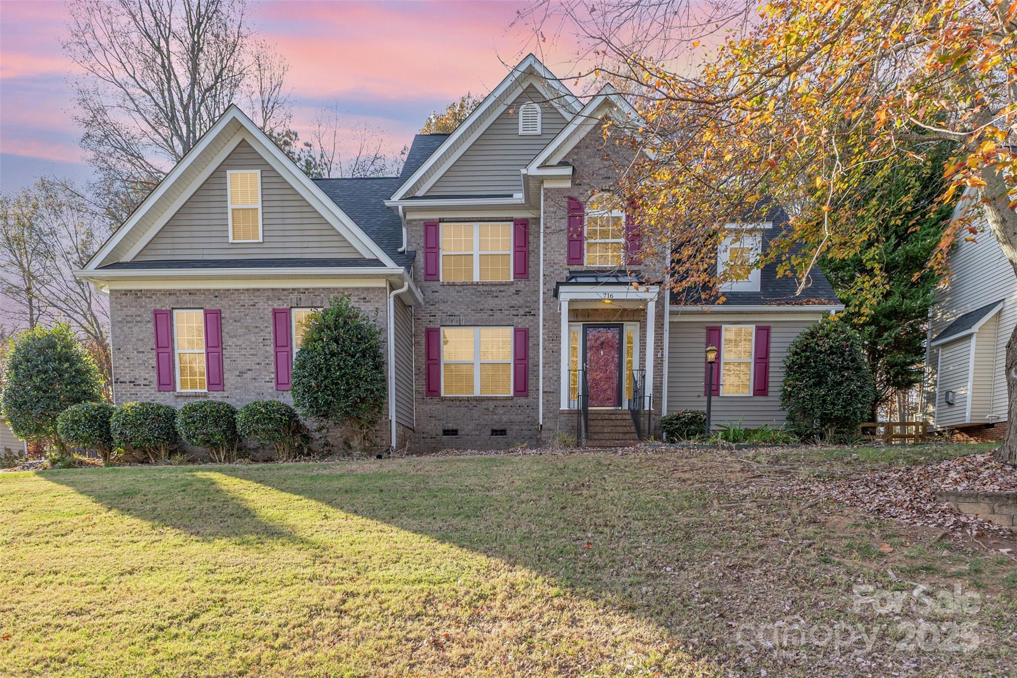 Welcome to this beautifully maintained four-bedroom, two-and-a-half-bath home tucked at the end of a quiet cul-de-sac street. Inside, you’ll find a bright, inviting layout with thoughtful updates throughout. The kitchen features granite countertops and backsplash, and under-cabinet lighting, opening seamlessly into the main living area with hardwood floors and a cozy gas fireplace. The primary suite is conveniently located on the main level with a spacious bathroom, dual vanity, and generous walk-in closet. Upstairs offers three comfortable bedrooms, including one with a custom accent wall. Step outside to a private, fenced backyard complete with a fire pit and playset—perfect for outdoor gatherings and year-round enjoyment. Major updates include a 2022 roof, 2023 gutters with guards, and a 2020 upstairs HVAC system. This home is truly move-in ready and full of charm!