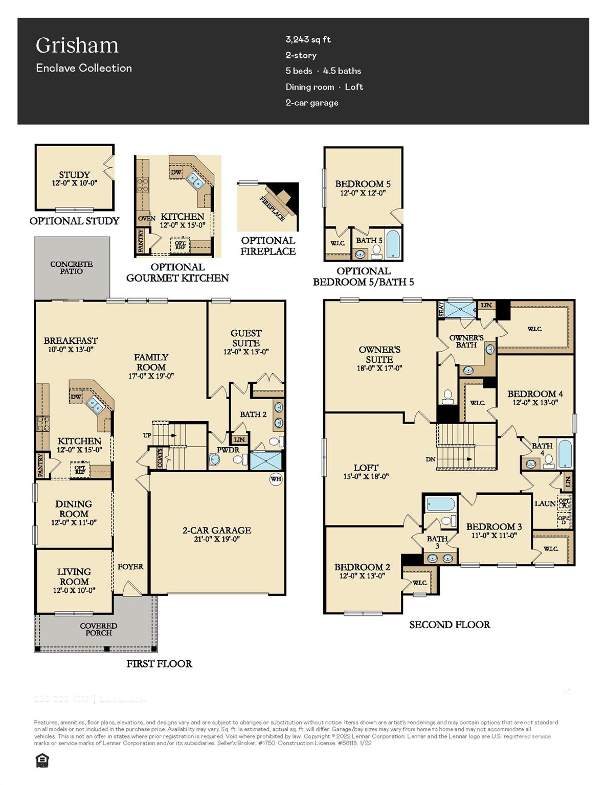 This Grisham is a two-story home that features an airy layout among a first-floor kitchen with a large center island, breakfast nook and family room that’s fit for modern times. The spacious guest suite enjoys privacy on the main floor with a convenient full-sized bathroom. On the second floor is a large loft to provide additional shared living space surrounded by three restful bedrooms and an owner's suite. A two-car garage completes the home. Plus, our signature Everything's Included program means you will get quartz or granite kitchen countertops, subway tile backsplash, ceramic tile, and luxury vinyl plank flooring at no extra cost! Welcome to Elizabeth, a sought-after master-planned community located in the heart of Fort Mill, offering 7 collections of new homes.