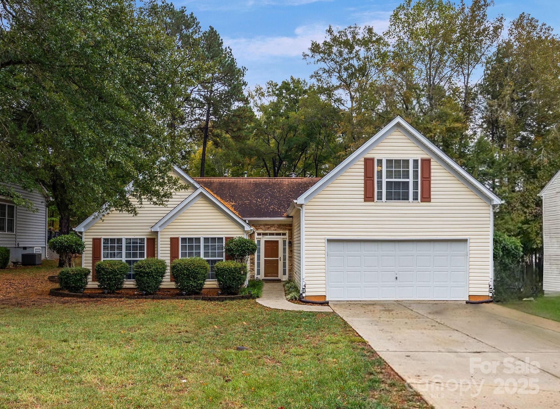 Welcome to this beautifully maintained 4-bedroom ranch home offering flexible living spaces and a convenient location. The fourth bedroom is located over the garage and can serve as a bedroom, bonus room, or home office. The spacious primary bedroom includes an additional area that can be used as an office, sitting room, or extra living space. This home features a nice, flat backyard—perfect for outdoor activities or entertaining. The attached 2-car garage provides ample storage and parking, with additional driveway parking available. Located close to shopping, restaurants, and I-77, this property offers easy access to local amenities and major commuter routes. Enjoy the benefits of a well-cared-for home with no HOA.